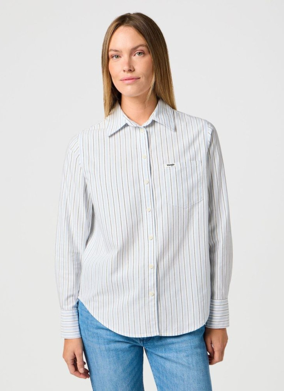 DAMSKA KOSZULA WRANGLER 1 PKT SHIRT NIAGARA MIST 112362596