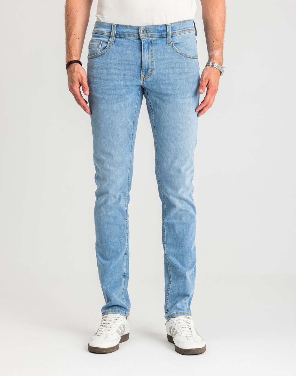 Męskie Spodnie Jeansowe Mustang Style Oregon Tapered Denim Blue 1017123 5000 401