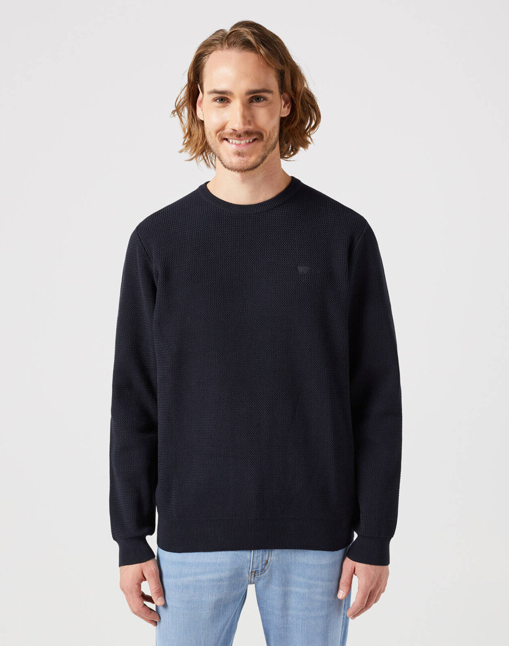 WRAGLER CREWNECK SWEATER MĘSKI SWETER CIEPŁY ELEGANCKI BLACK 112350515 W8F0011936