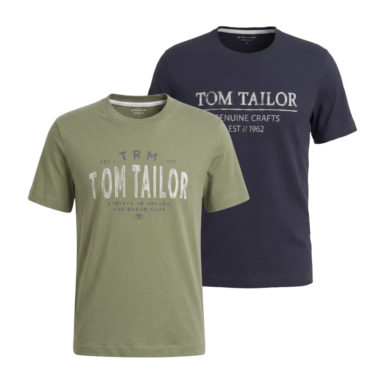 Męska Koszulka Tom Tailor Doublepack T-shirt Oak Leaf Green 1048076 10314