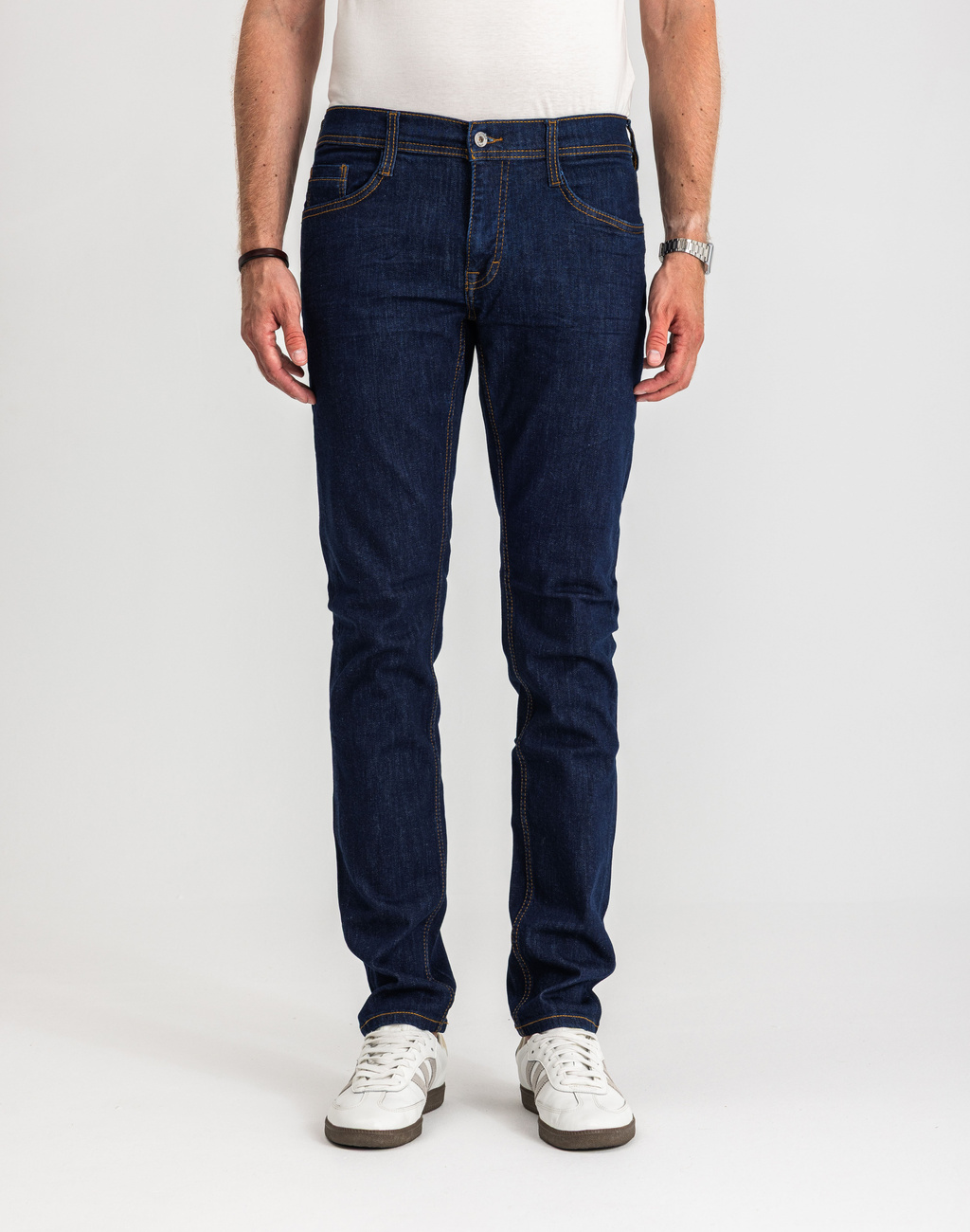 Męskie Spodnie Jeansowe Mustang Style Oregon Tapered Denim Blue 1017123 5000 901