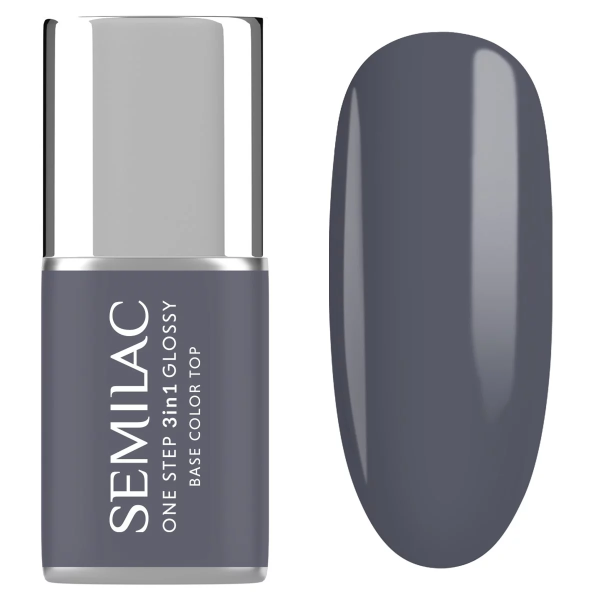 Semilac S185 Semilac Lakier hybrydowy One Step 3in1 Glossy Stone Grey