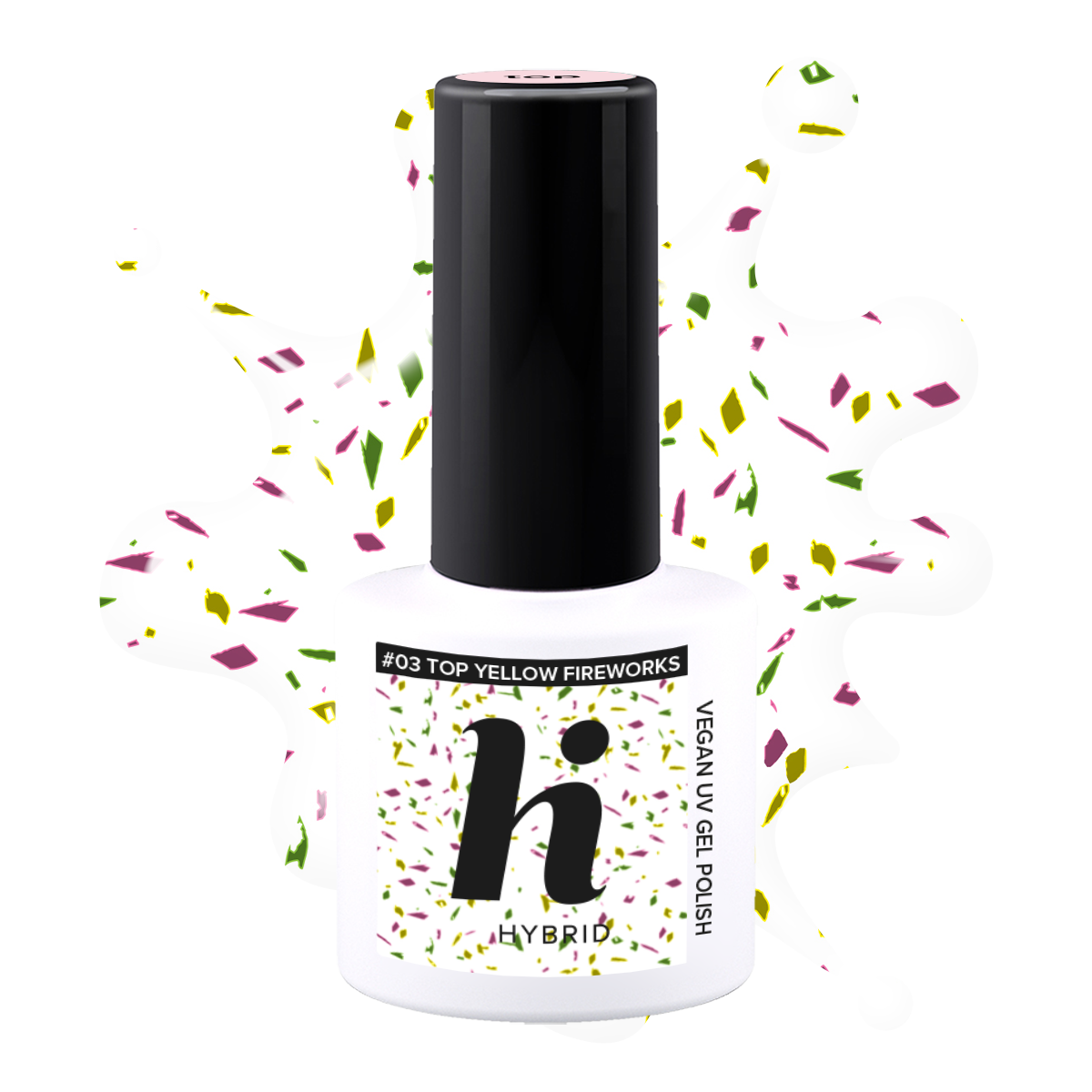 Semilac #03 hi hybrid Top No Wipe Yellow Fireworks