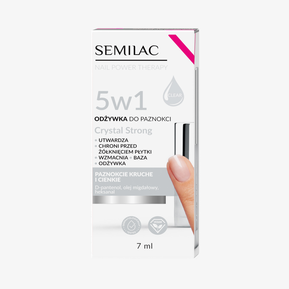 Semilac Odżywka do paznokci Nail Power Therapy 5w1 Crystal Strong