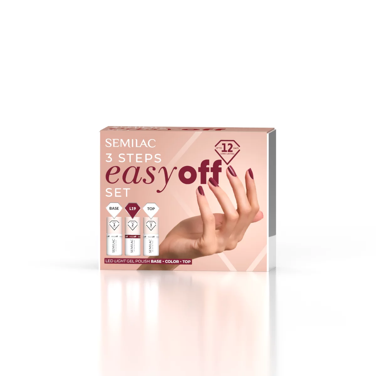Semilac Zestaw 3steps easy off set z lakierem L19