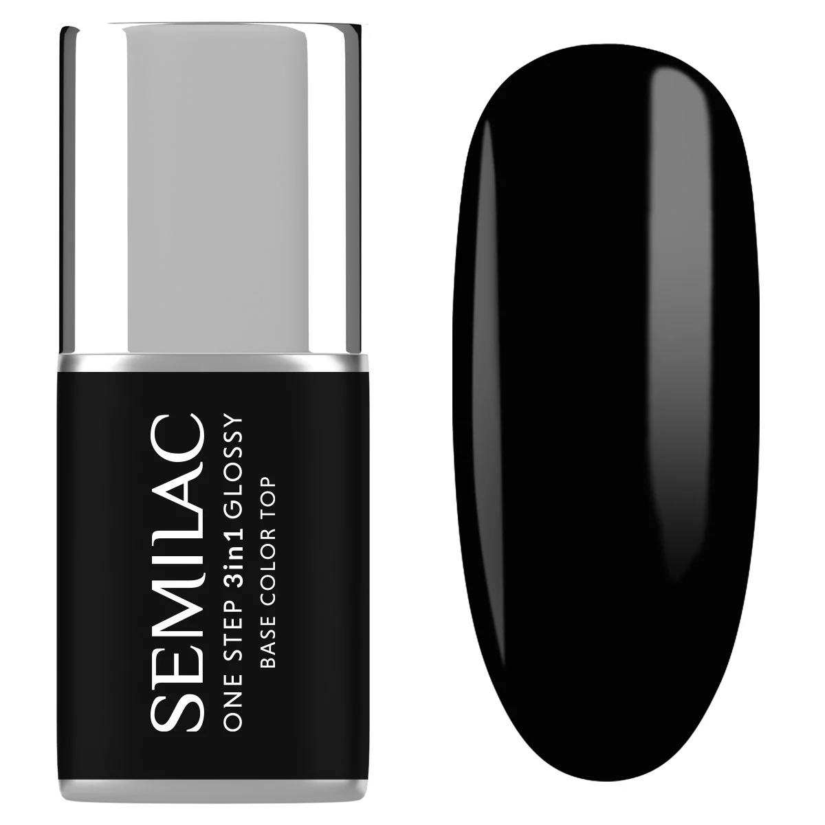 Semilac S190 Semilac Lakier hybrydowy One Step 3in1 Glossy The Black
