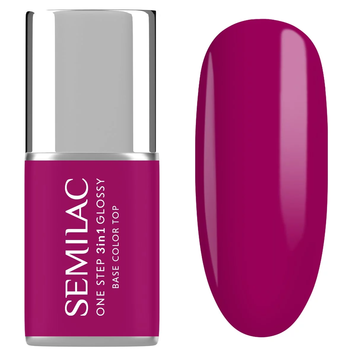 Semilac S595 Semilac Lakier hybrydowy One Step 3in1 Glossy Bright Purple