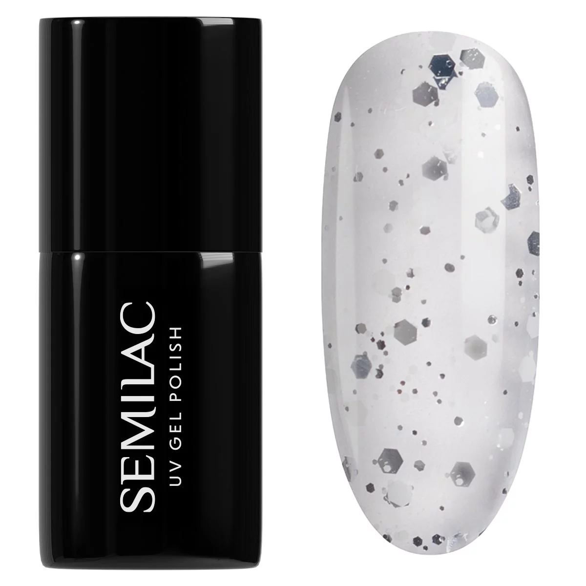 924 Semilac Lakier hybrydowy Silver & White Drops 7 ml