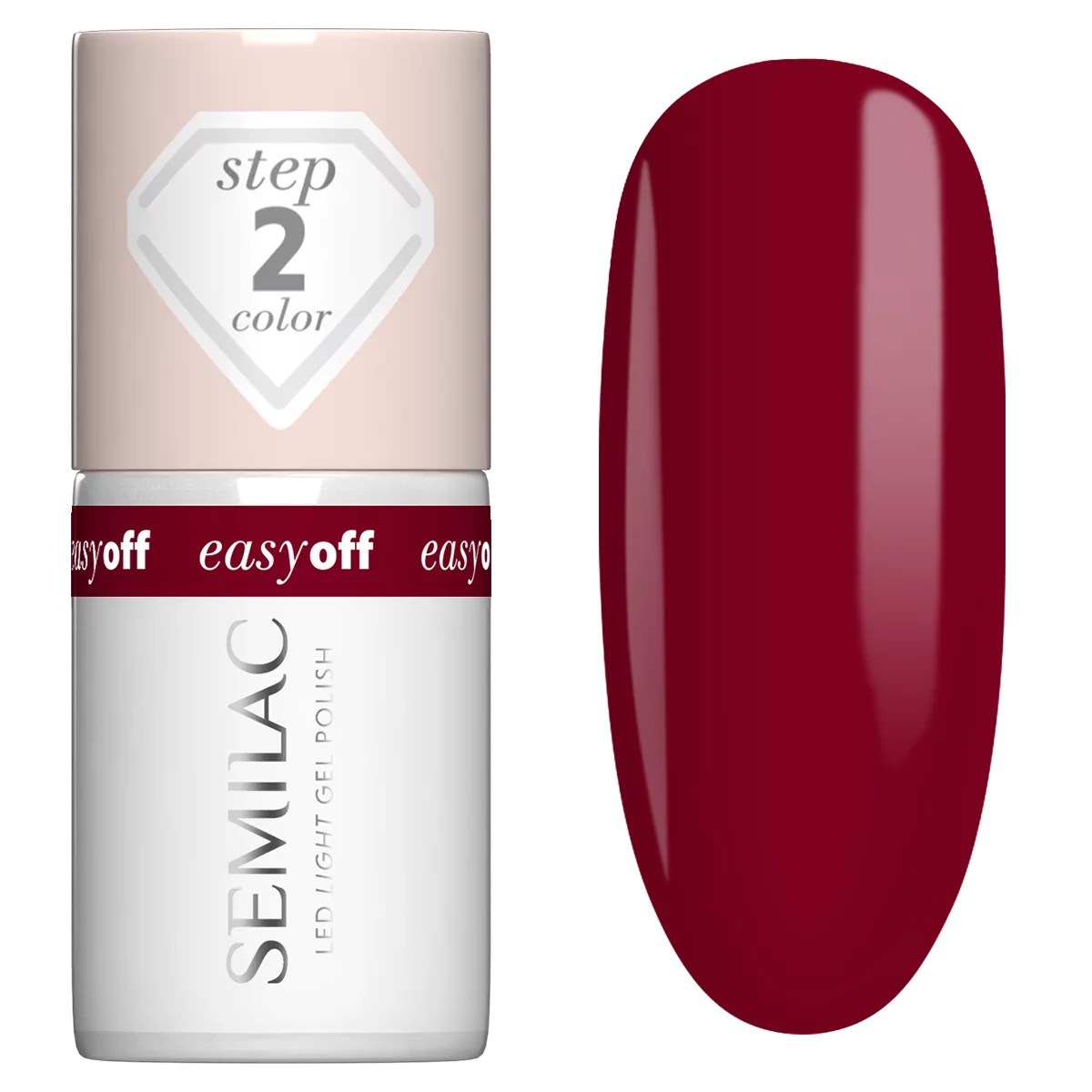 Semilac L23 Semilac EASY OFF Lakier do Paznokci LED LIGHT Burgundy