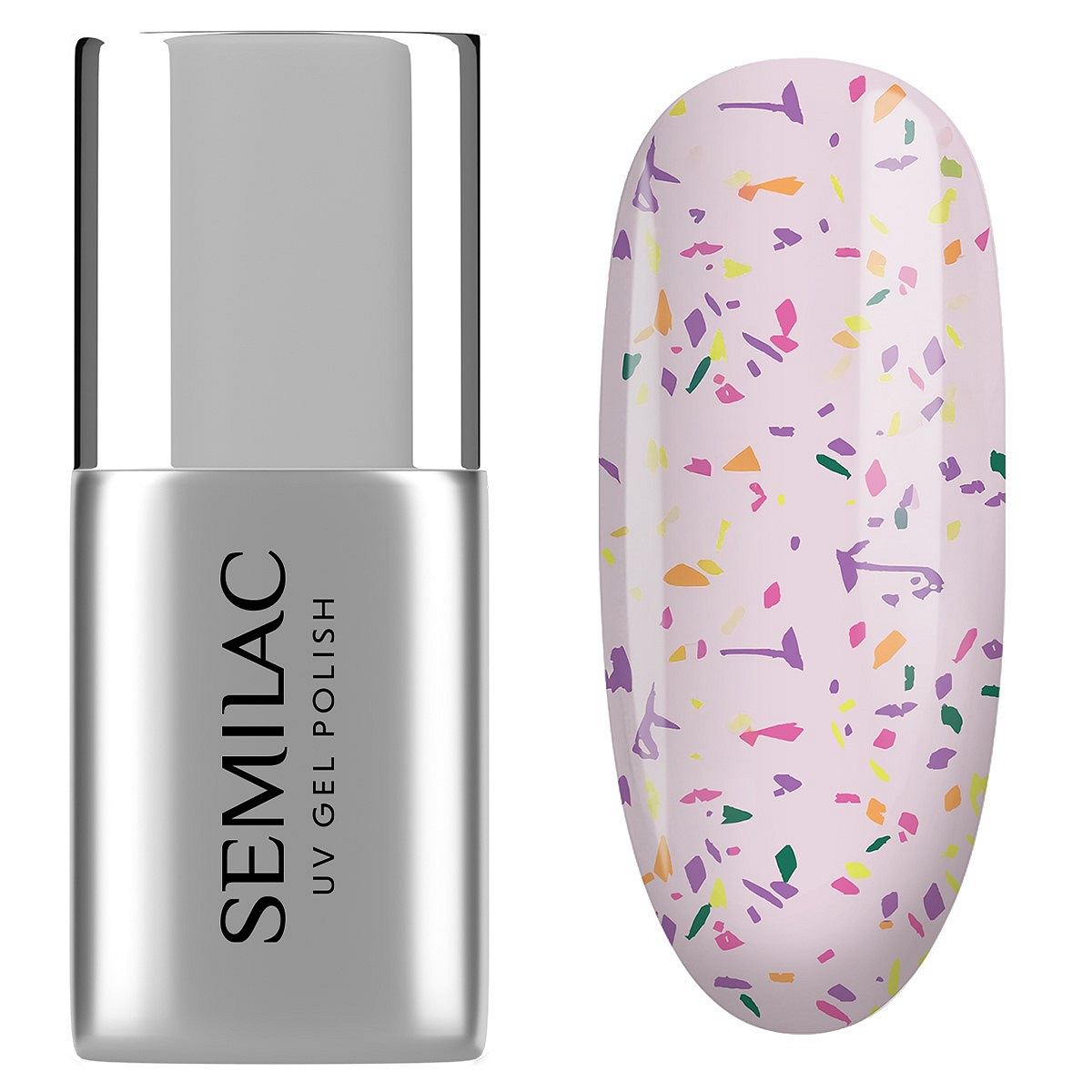 Semilac T27 Semilac Top do lakierów hybrydowych No Wipe Matte Violet Galaxy