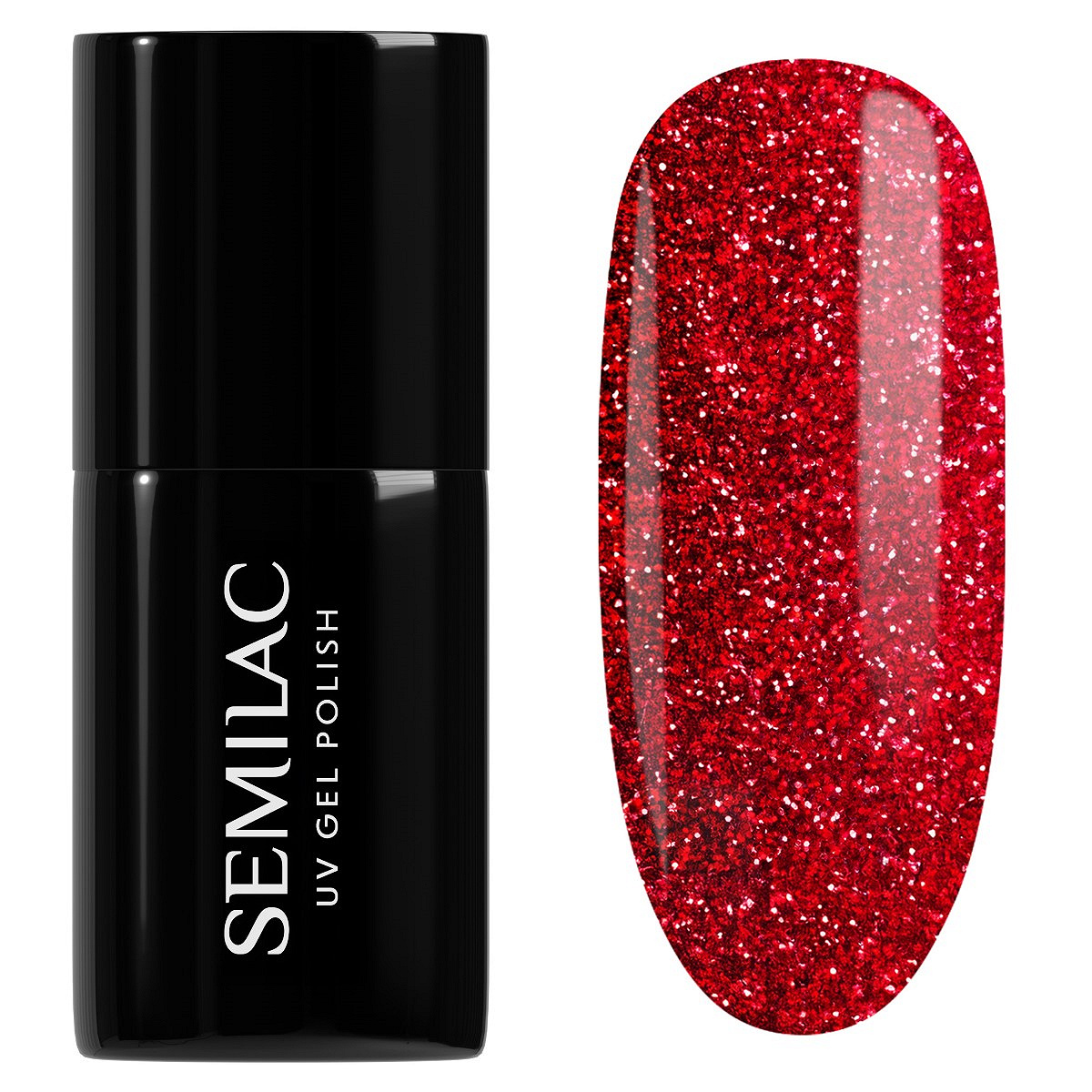 Semilac 318 Semilac Lakier Hybrydowy Burgundy Red Glitter