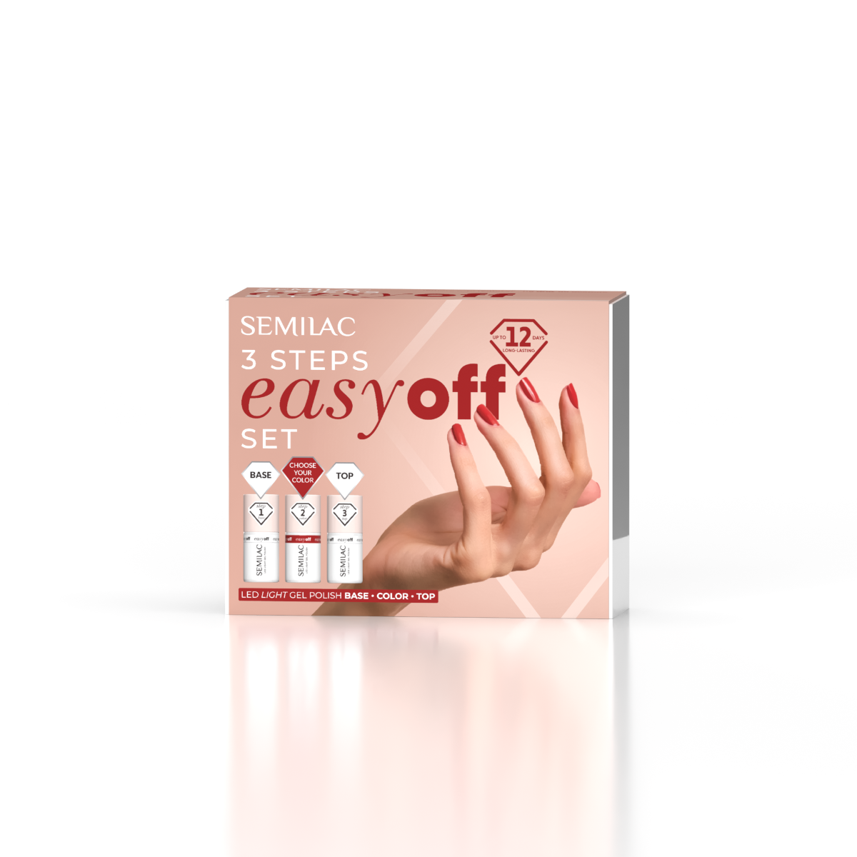 Semilac Zestaw 3step easy off set z kolorem do wyboru