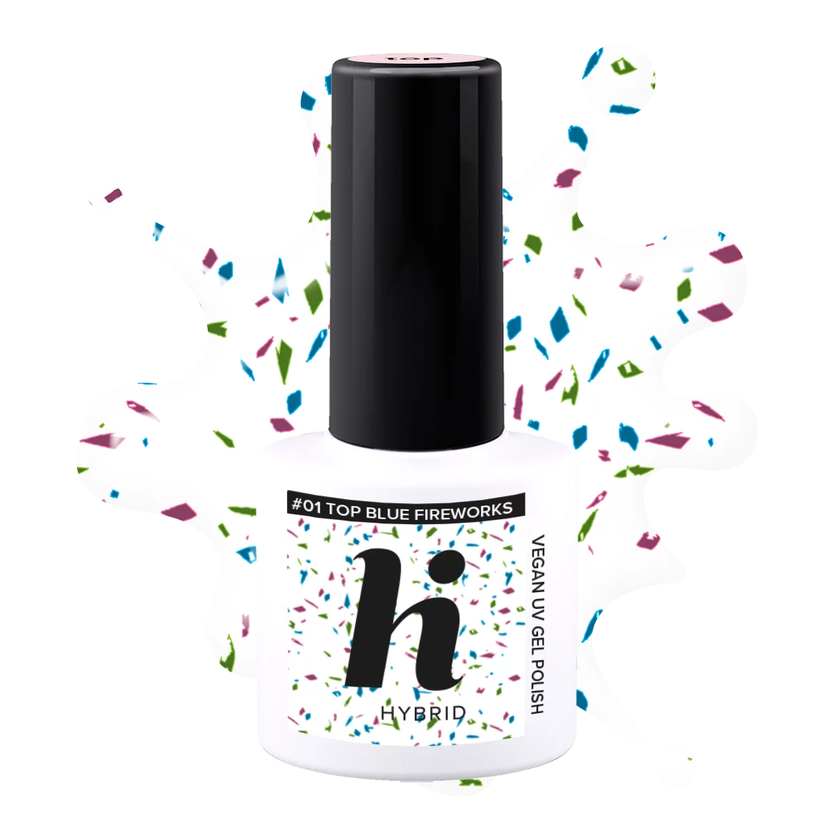 Semilac #01 hi hybrid Top No Wipe Blue Fireworks