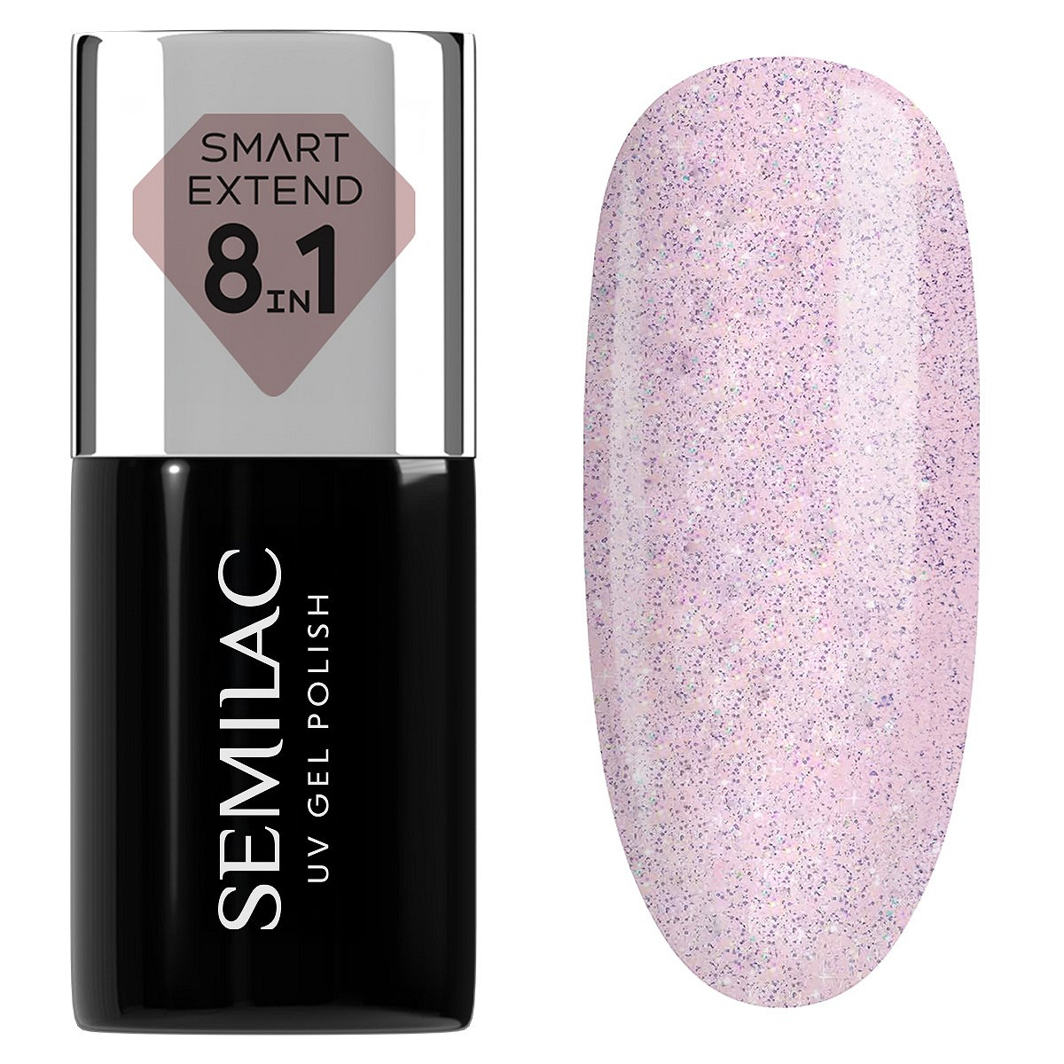 Semilac 806 Semilac Smart Extend Glitter Delicate Pink