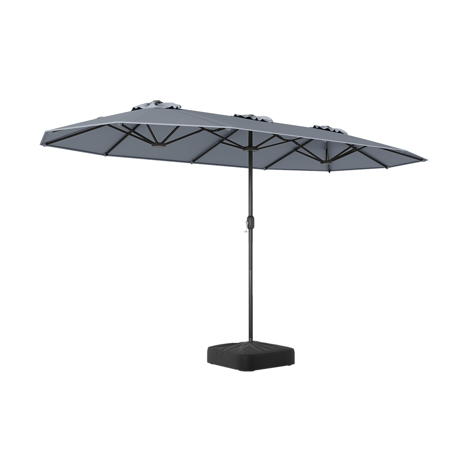 Potrójny parasol ze stojakiem i korbką