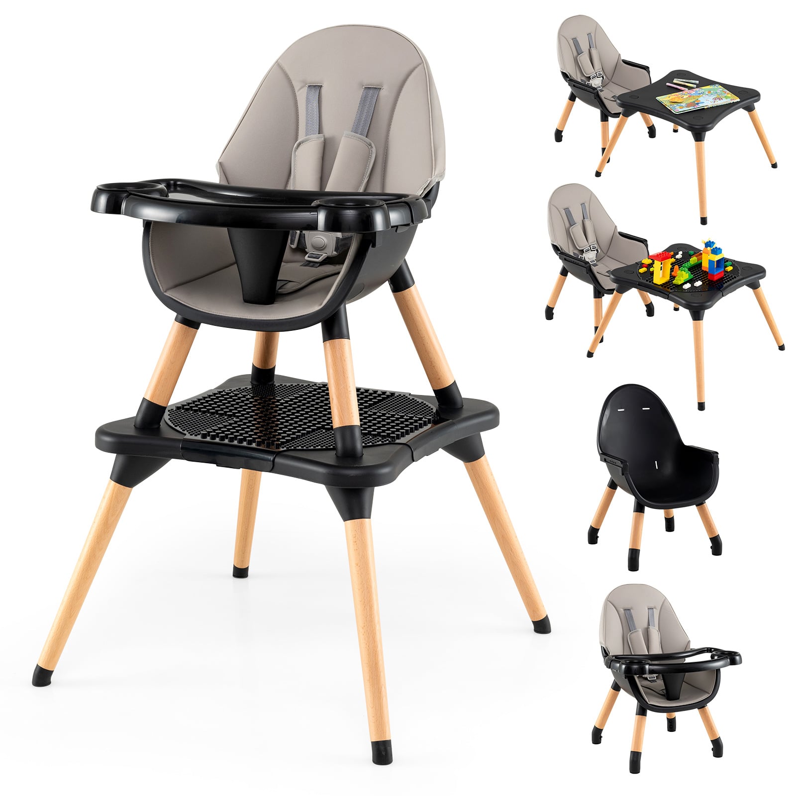 Costway Krzesełko Do Karmienia Ze Stolikiem