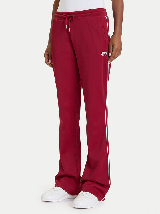 Guess Spodnie dresowe W5BB58 FL04W Bordowy Regular Fit