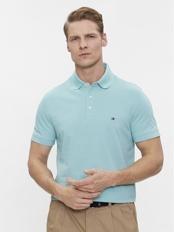 Tommy Hilfiger Polo 1985 MW0MW17771 Niebieski Slim Fit