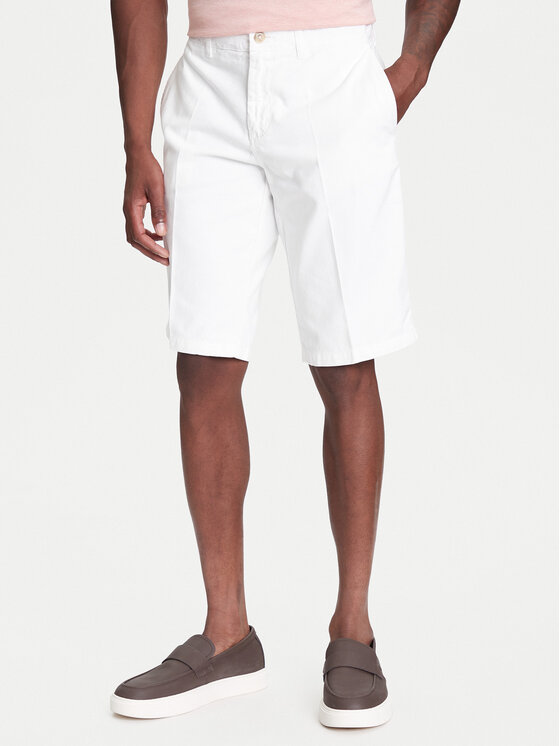 Robe di Kappa Szorty materiałowe Oris 600BTI0 Écru Slim Fit