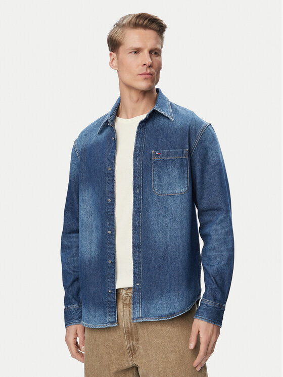 Tommy Jeans Koszula jeansowa DM0DM23390 Niebieski Regular Fit