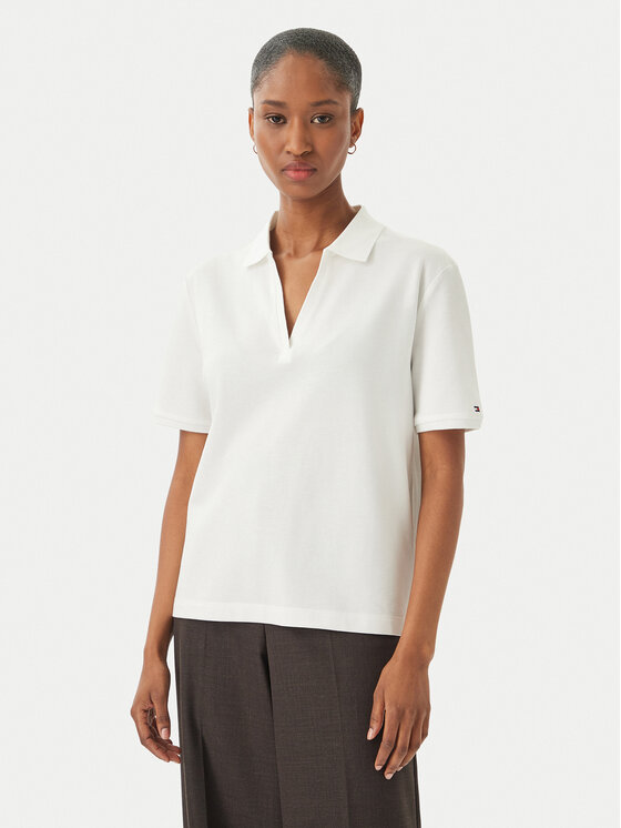 Tommy Hilfiger Polo WW0WW48720 Biały Relaxed Fit