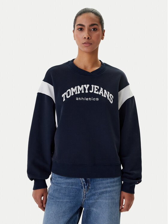 Tommy Jeans Bluza Varsity DW0DW22365 Granatowy Boxy Fit