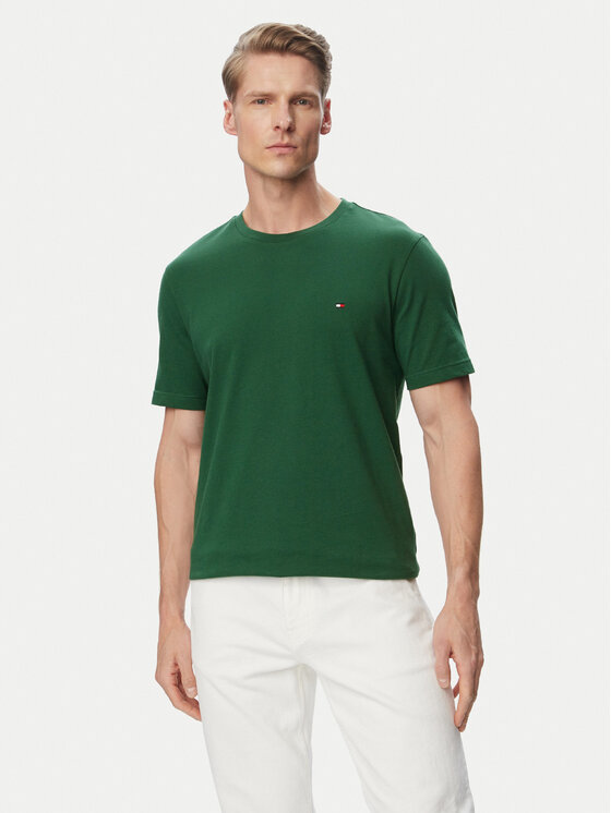 Tommy Hilfiger T-Shirt Ess Seasonal MW0MW39995 Zielony ciemny Regular Fit