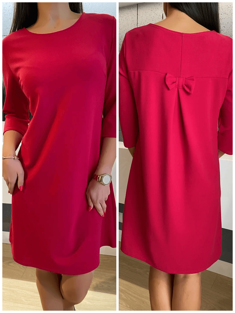 Sukienka Różowa Sukienka z Kokardką 6528-75-H