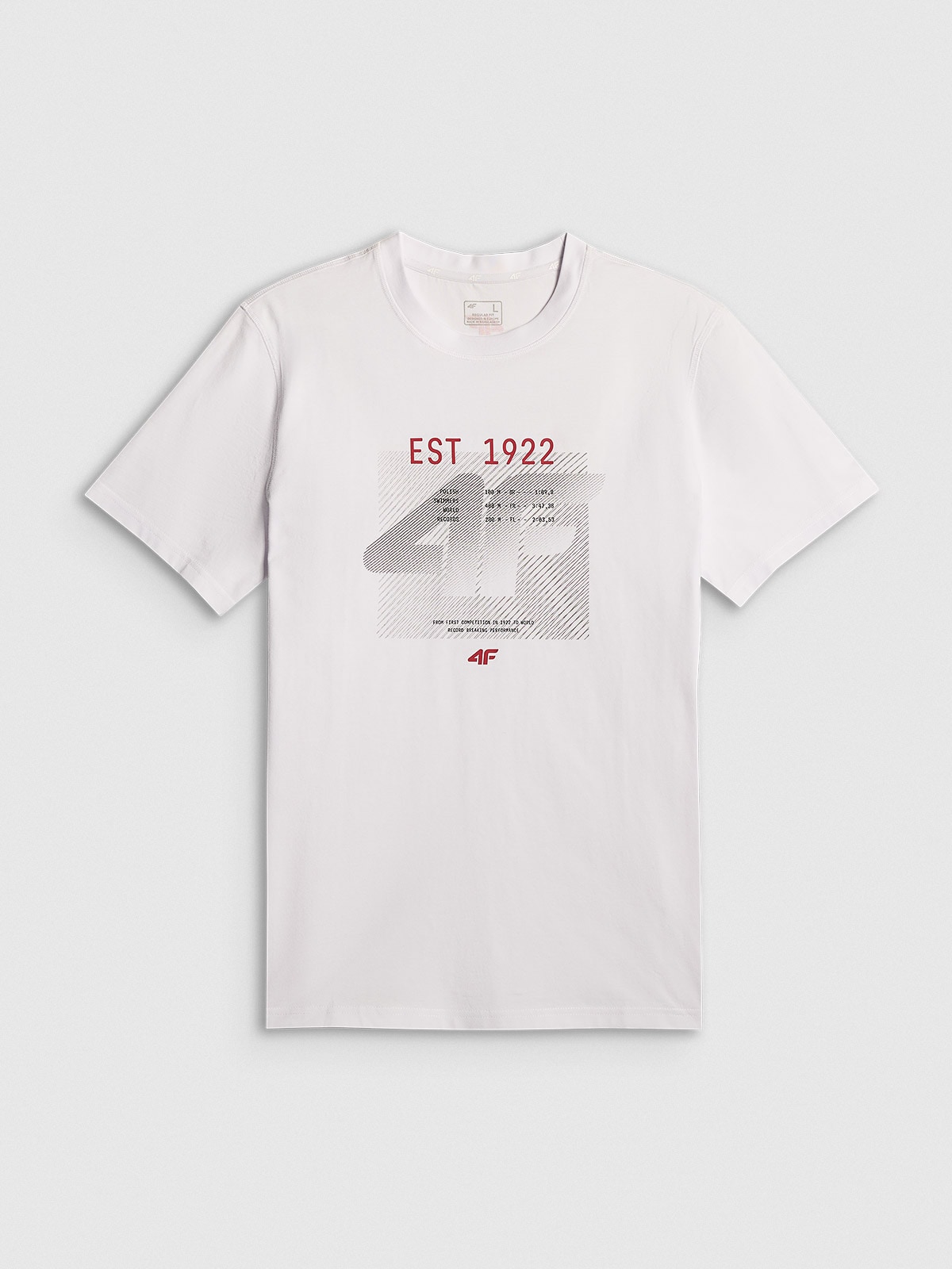 T-shirt regular z nadrukiem męski - biały S