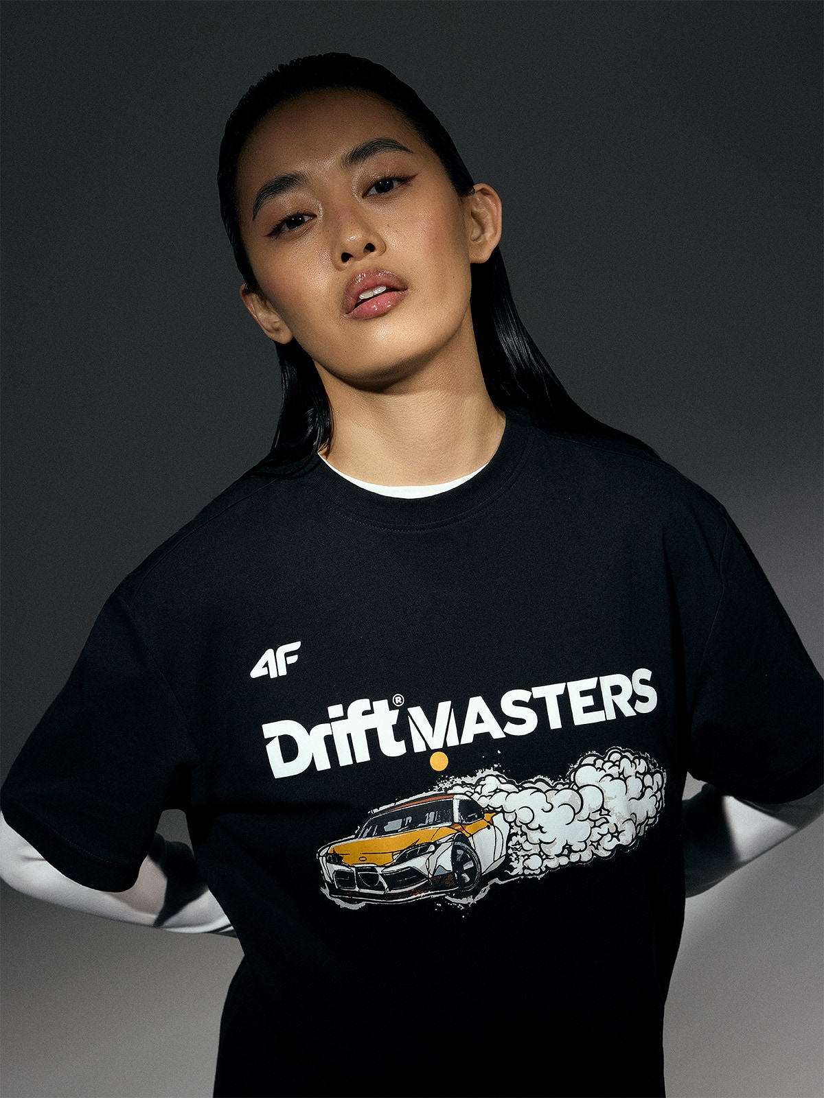 4F T-shirt regular z nadrukiem uniseks 4F | Drift Masters - czarny L
