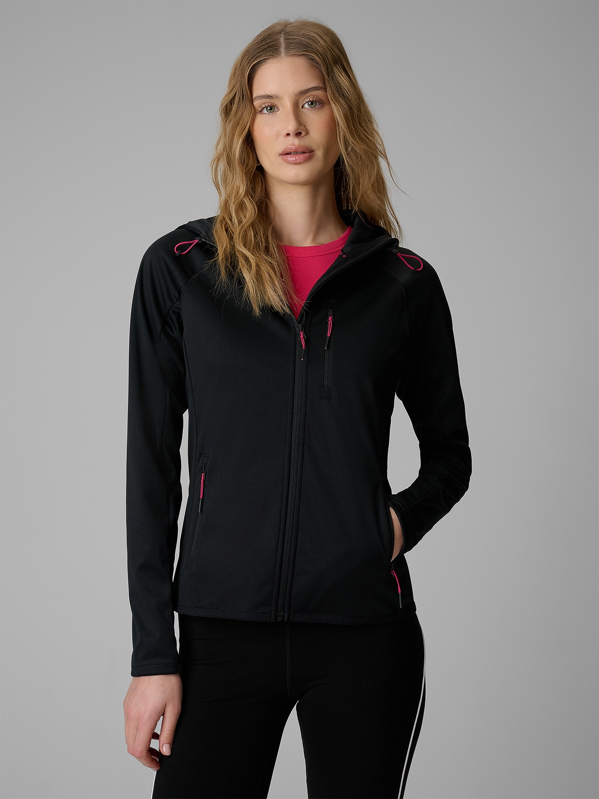 4F Kurtka softshell wiatroodporna membrana 5000 damska - czarna S