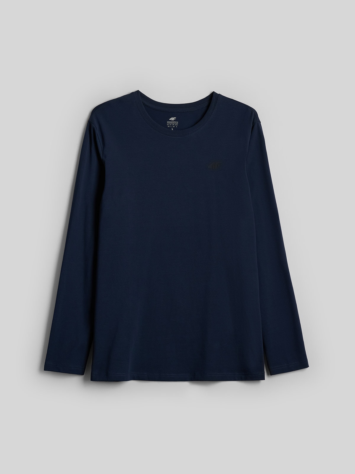 4F Longsleeve slim gładki męski - granatowy S