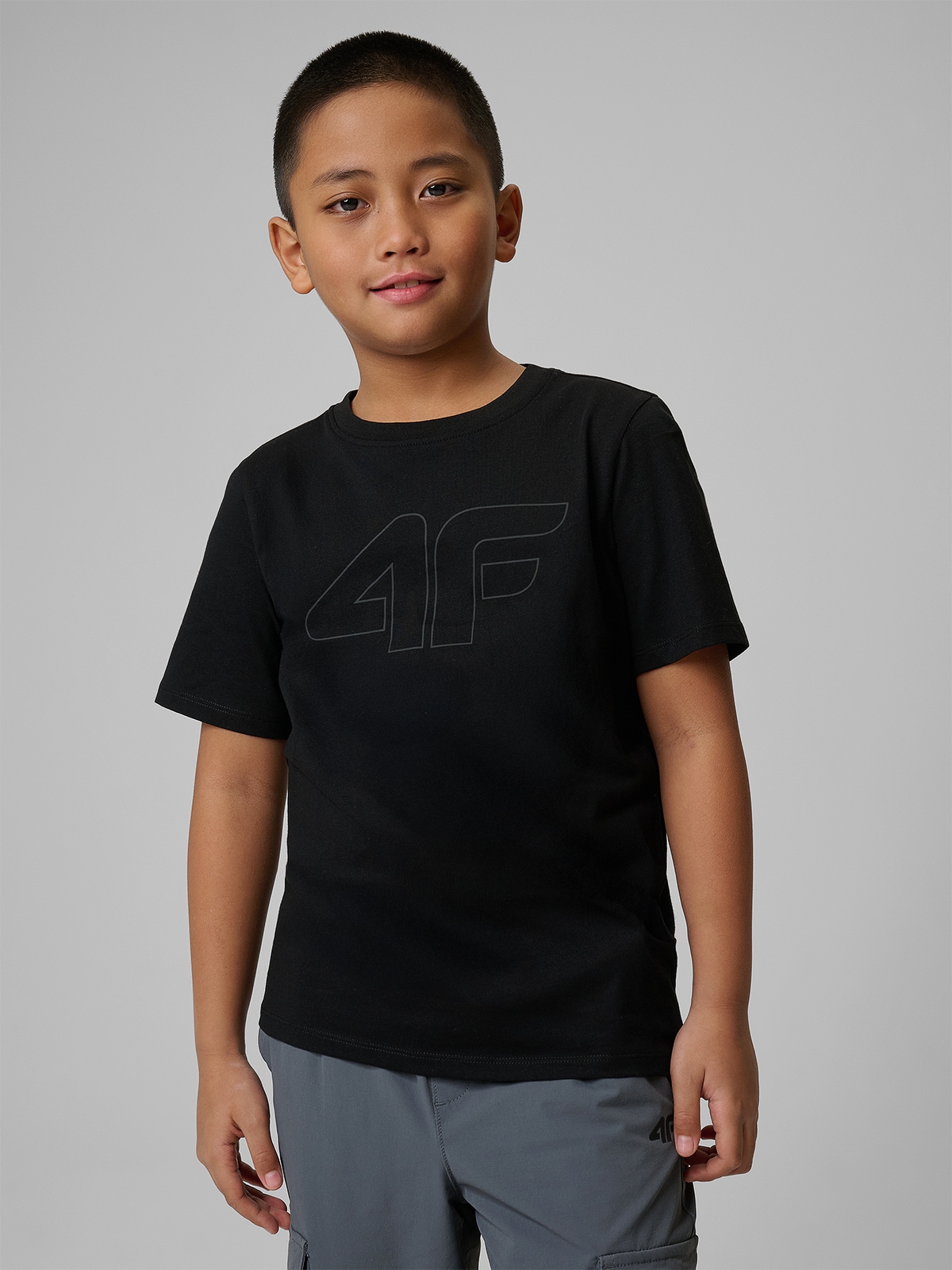 T-shirt z nadrukiem chłopięcy - czarny 152 (11-12 lat)