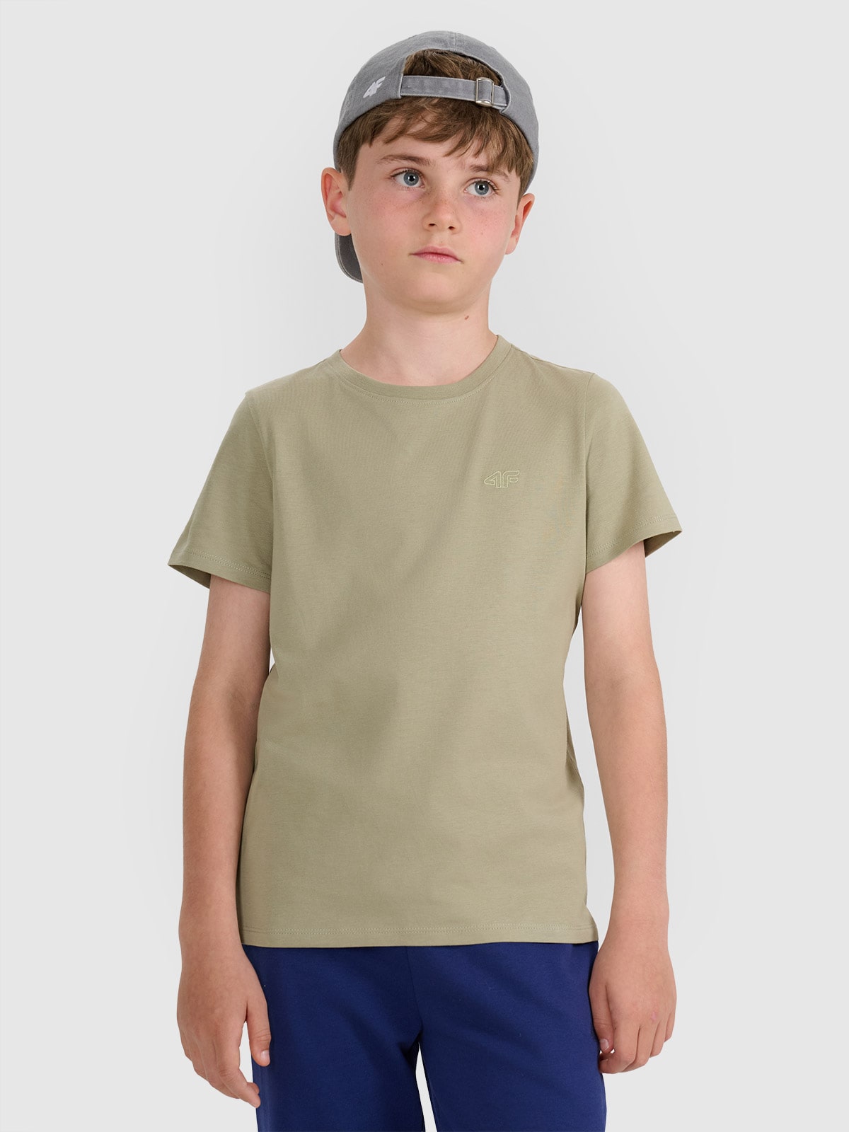 T-shirt oversize gładki chłopięcy - zielony 164 (13-14 lat)