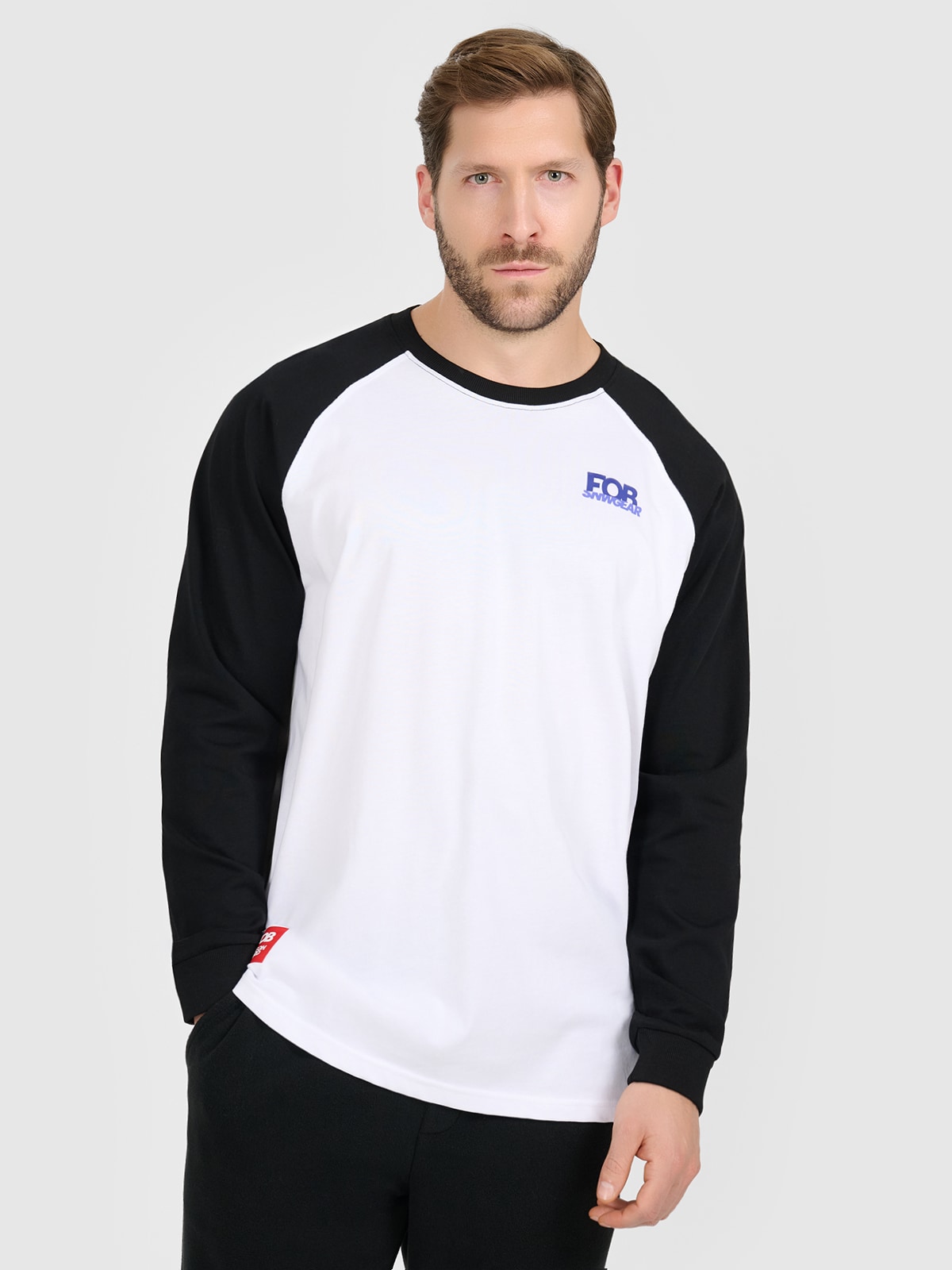 4F Longsleeve oversize męski - biały S