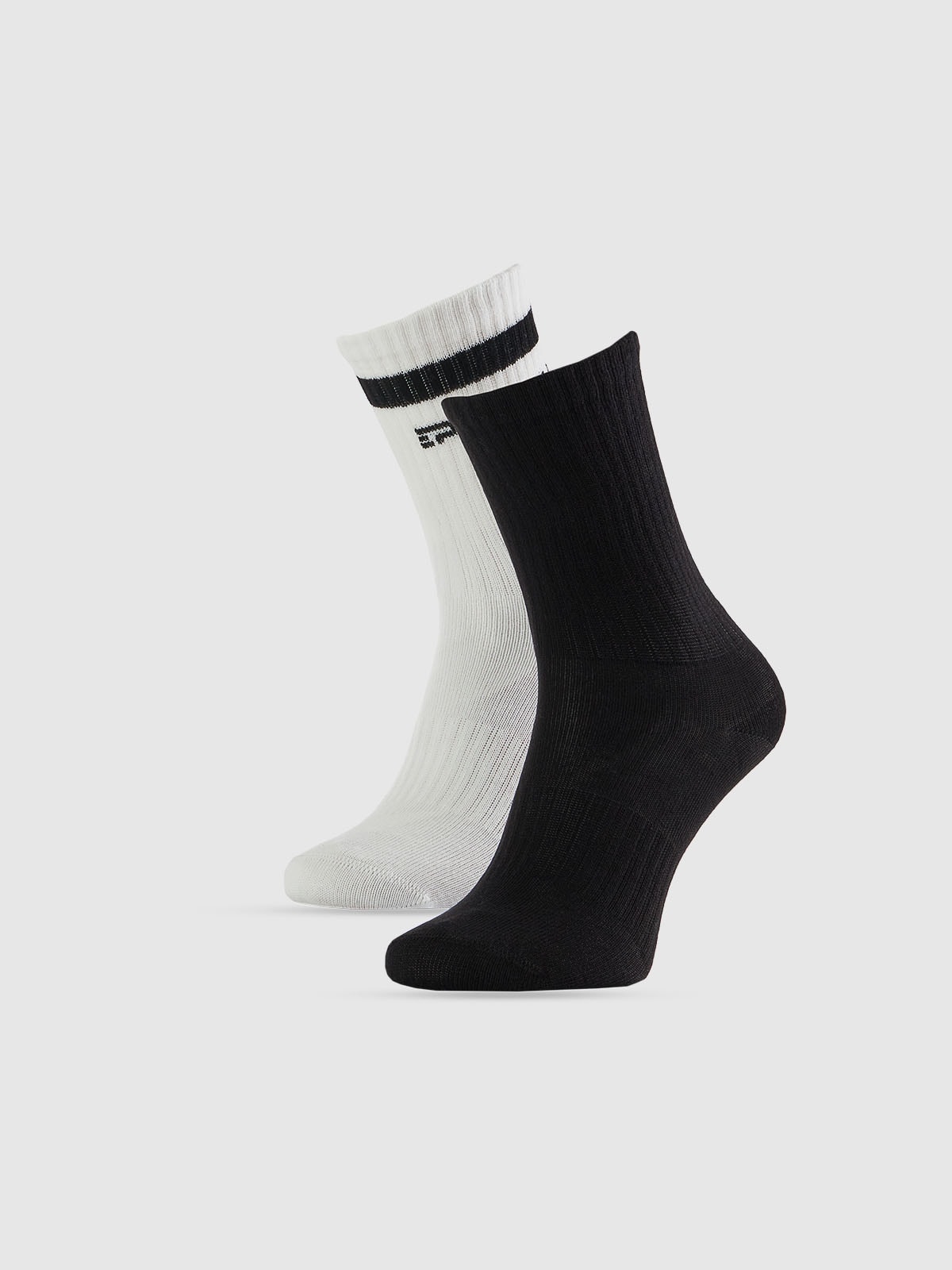Skarpetki długie (2-pack) chłopięce - czarno-białe 35-37