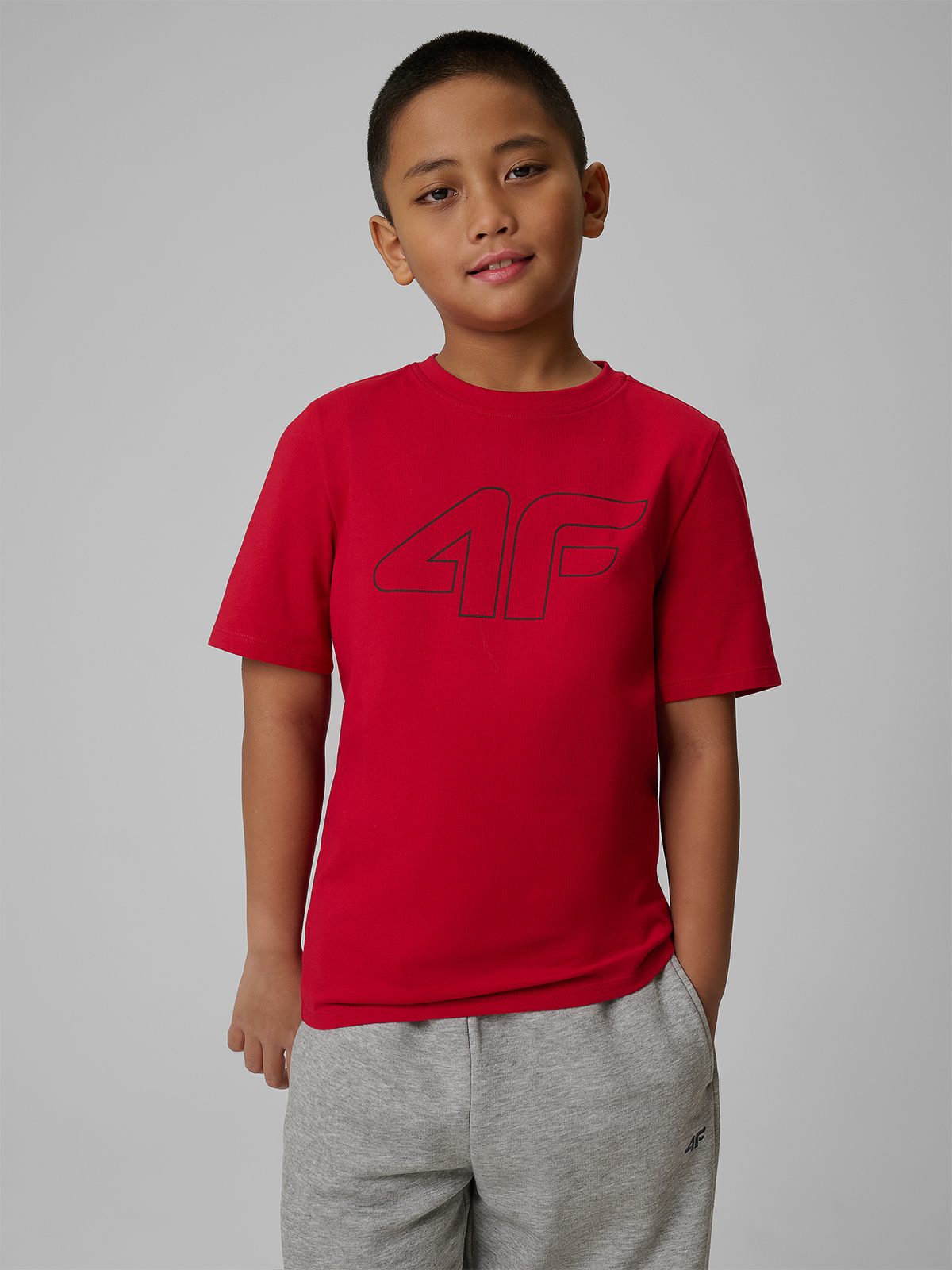 T-shirt regular z nadrukiem chłopięcy - czerwony 164 (13-14 lat)