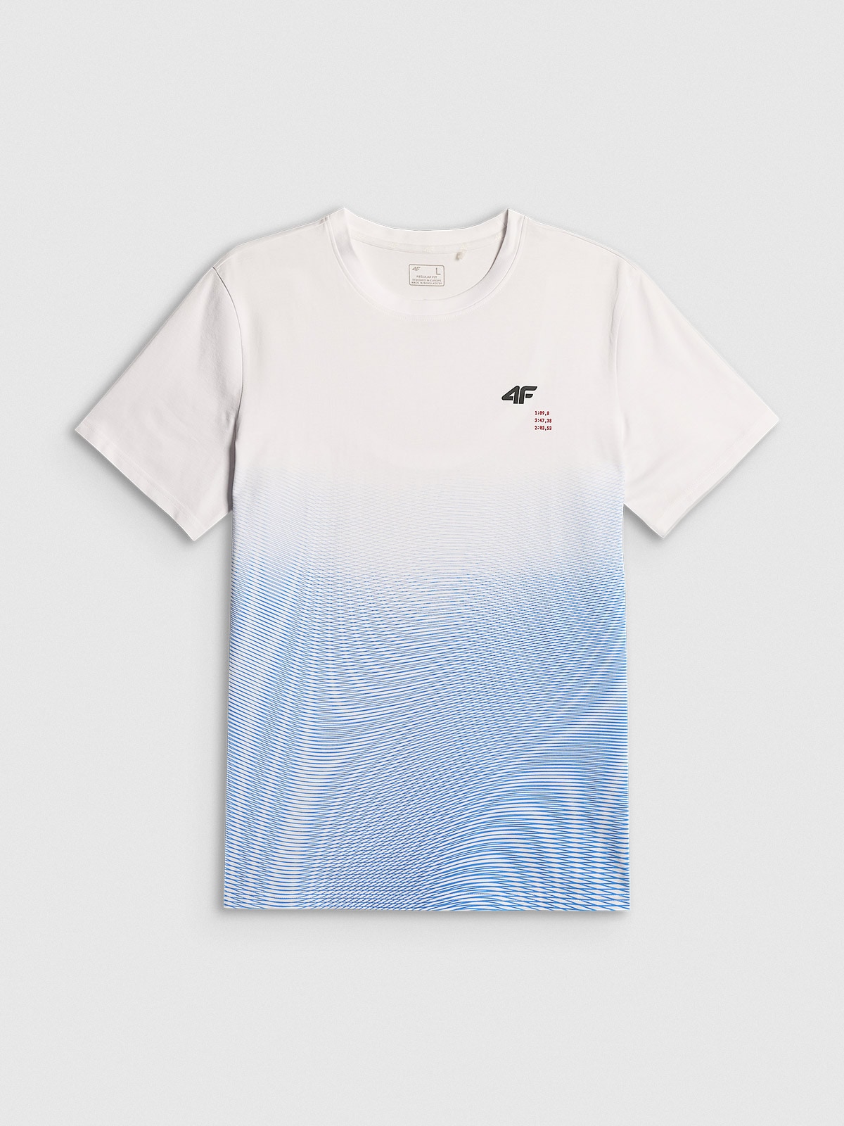 T-shirt regular z nadrukiem męski - niebieski XXL