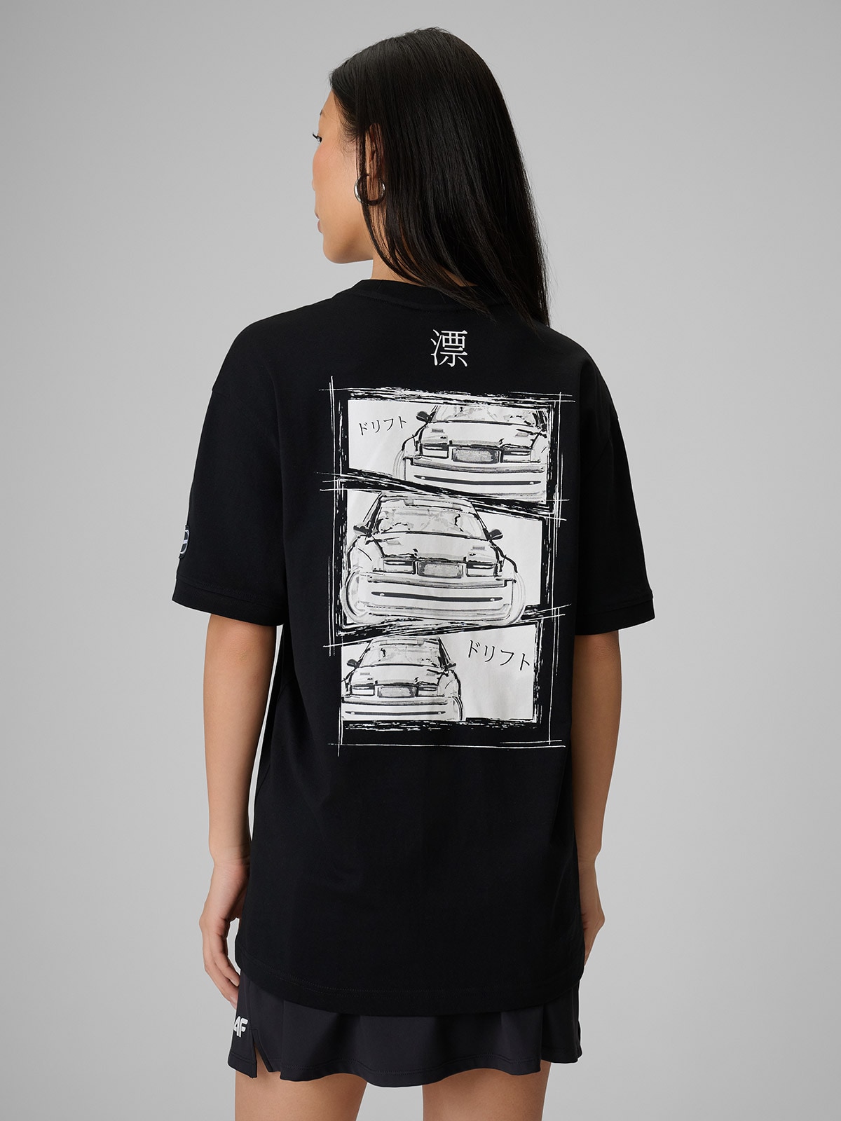 4F T-shirt loose z nadrukiem uniseks 4F x Drift Masters - czarny XL