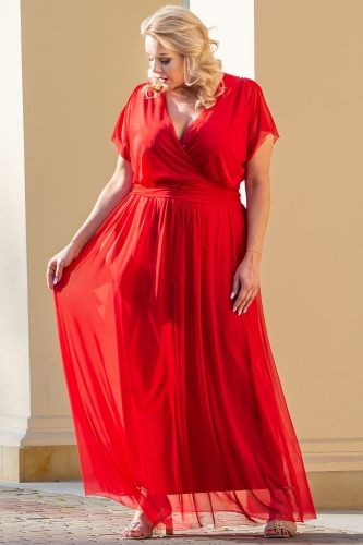 Sukienka Sukienka tiulowa długa wyjątkowa MANUELA czerwona