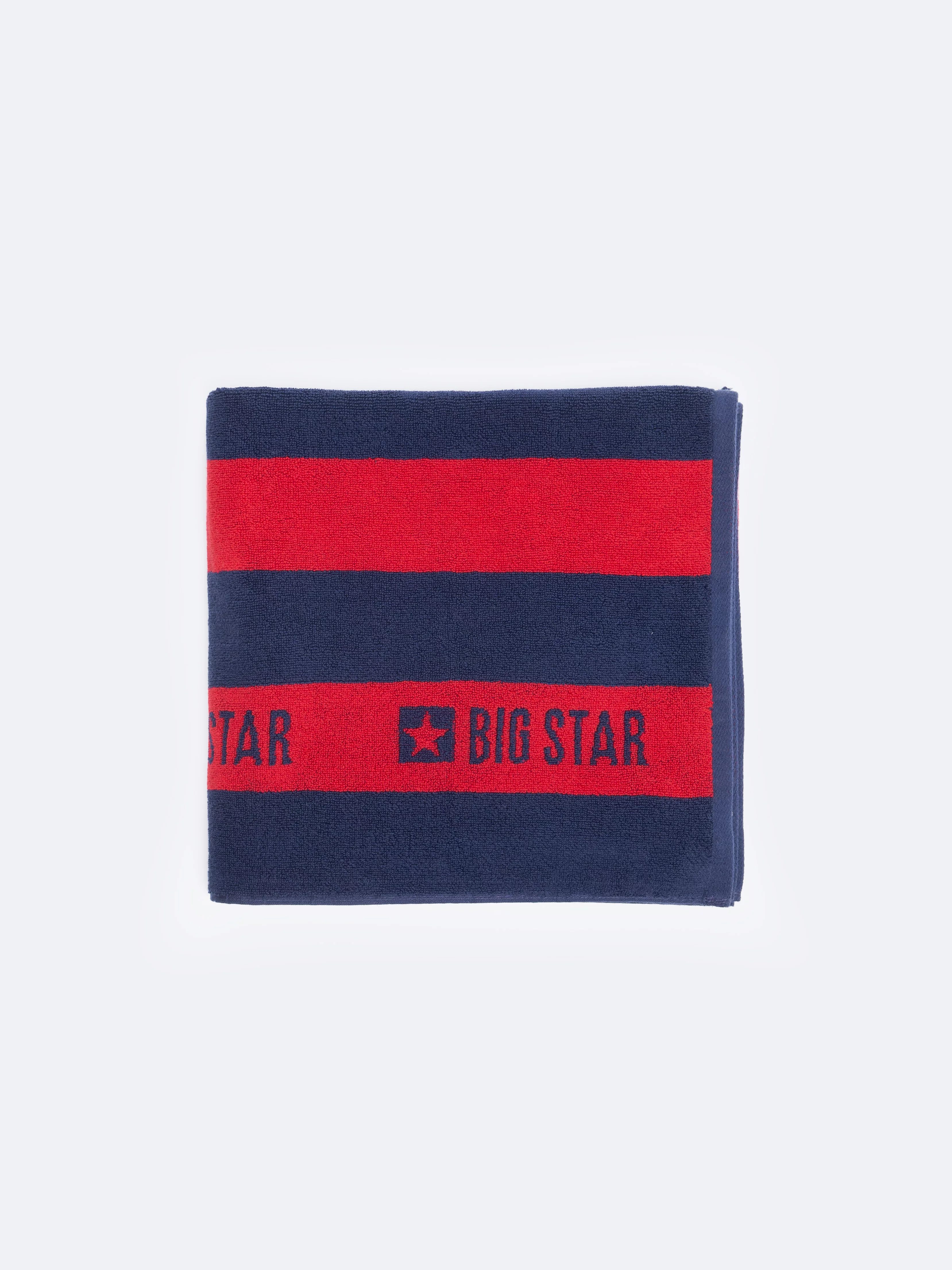 Ręcznik kąpielowy z logo BIG STAR czerwono-granatowy Mavian 403