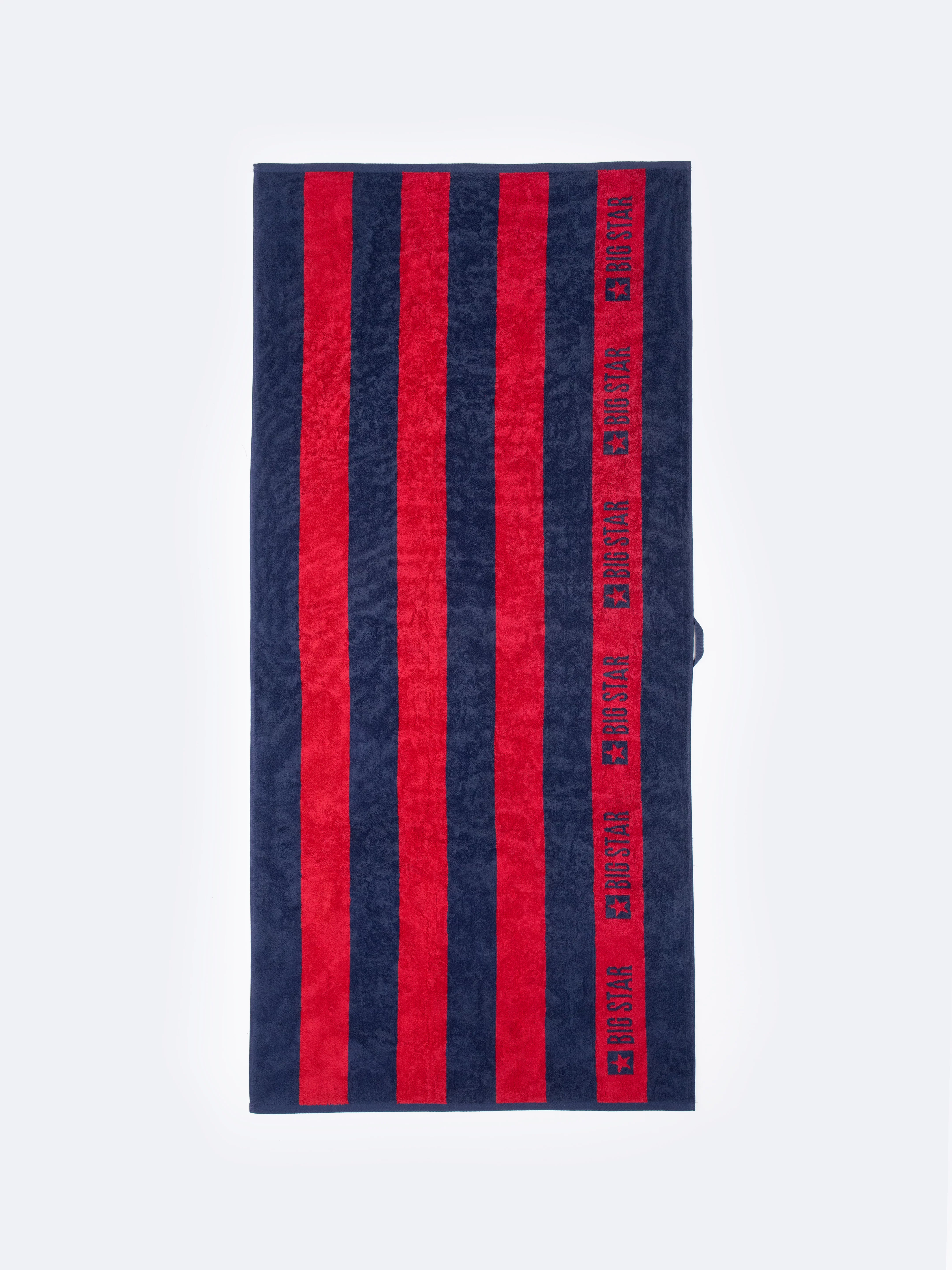 Ręcznik kąpielowy z logo BIG STAR czerwono-granatowy Mavian 403