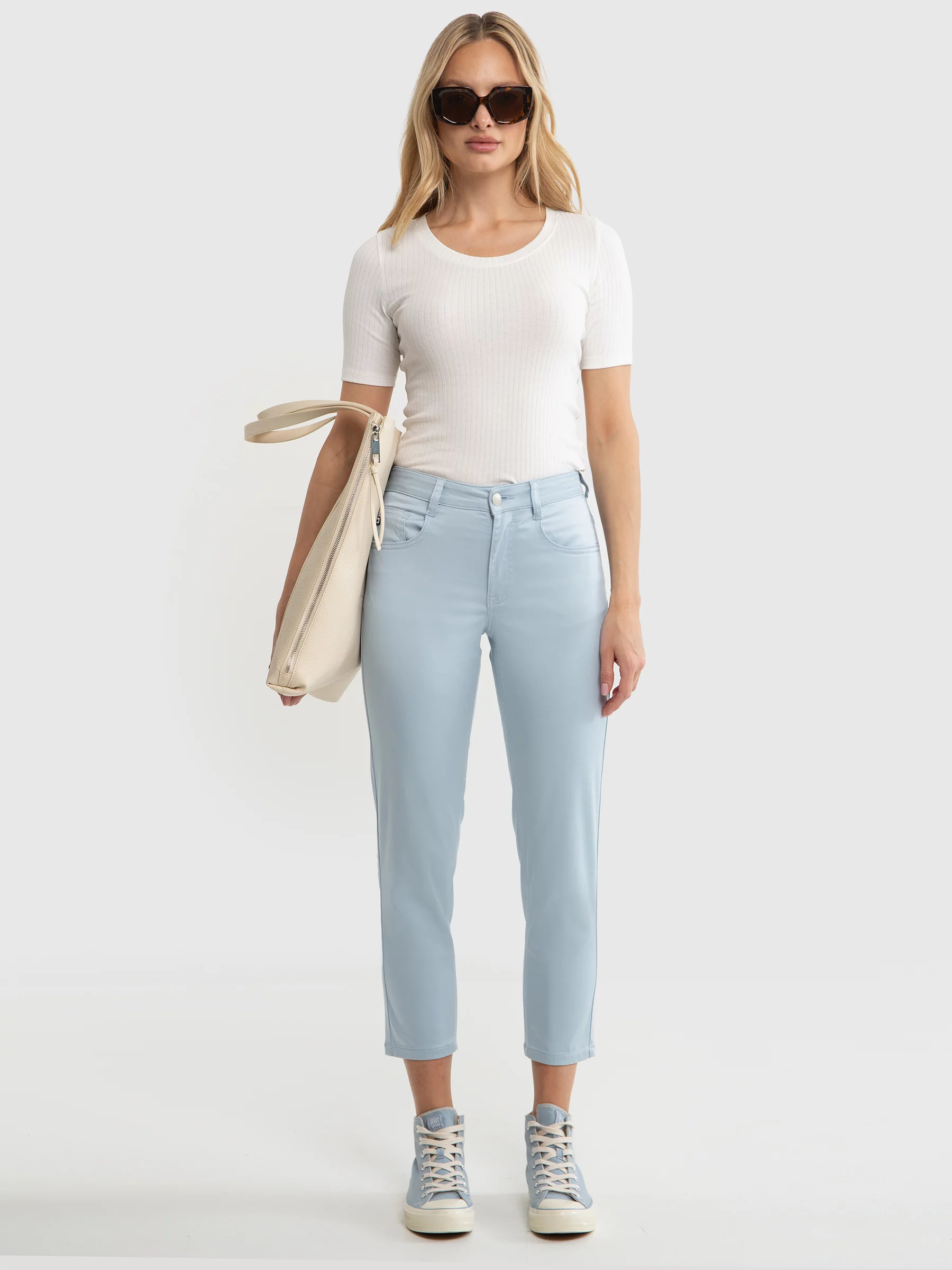 Trampki damskie wysokie błękitne NN274279 400