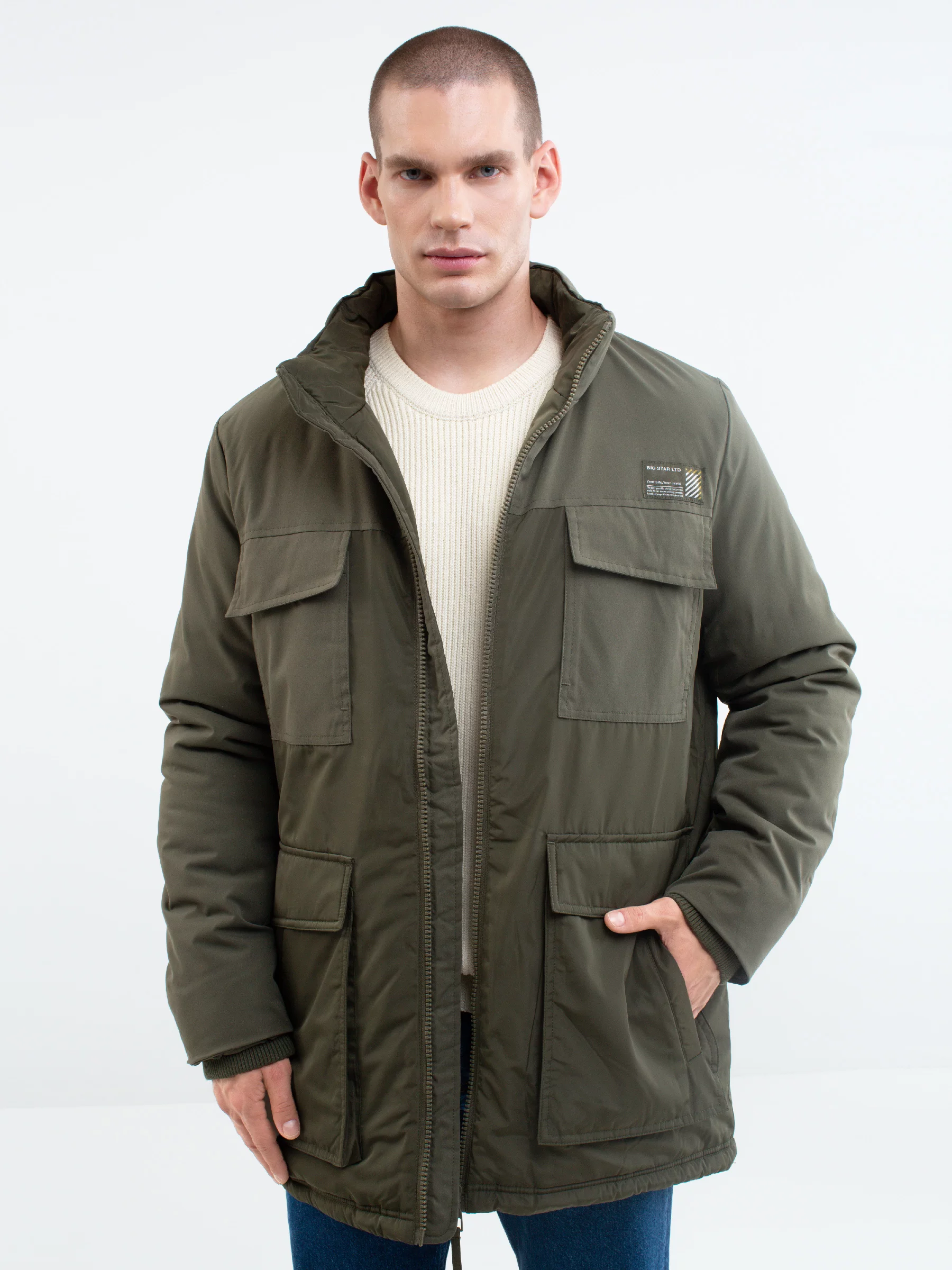 Kurtka męska parka zielona Leonius 303