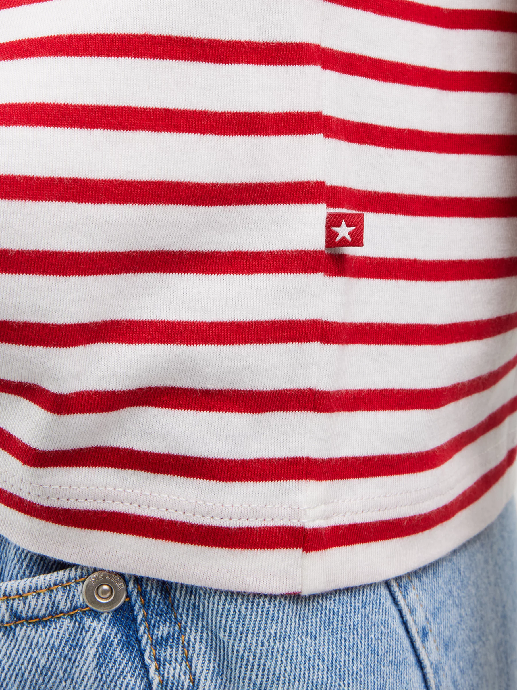 Koszulka damska w paski biało-czerwona Aleksa 603