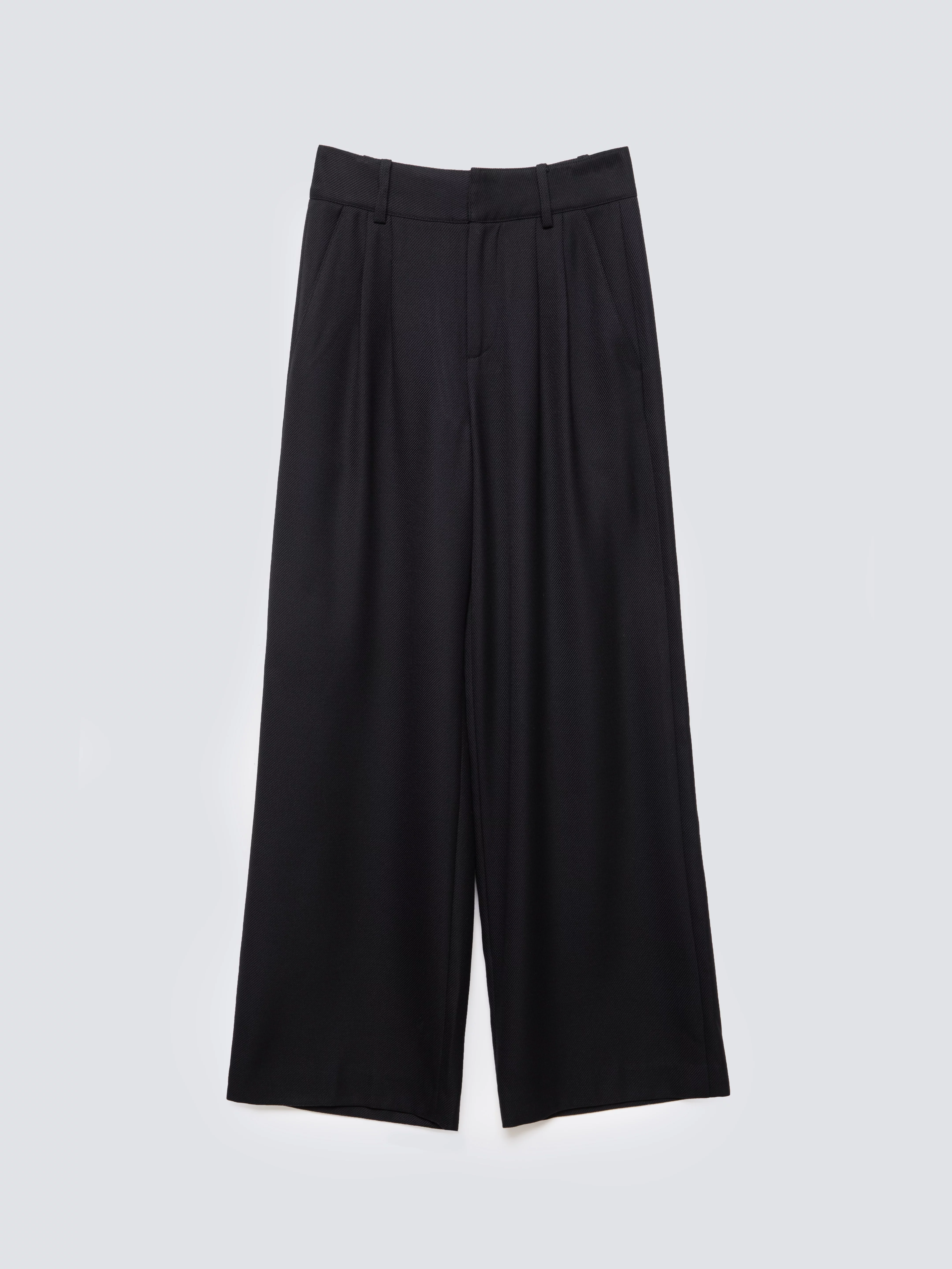 Spodnie damskie z szeroką nogawką z dodatkiem wiskozy czarne Emisi 906