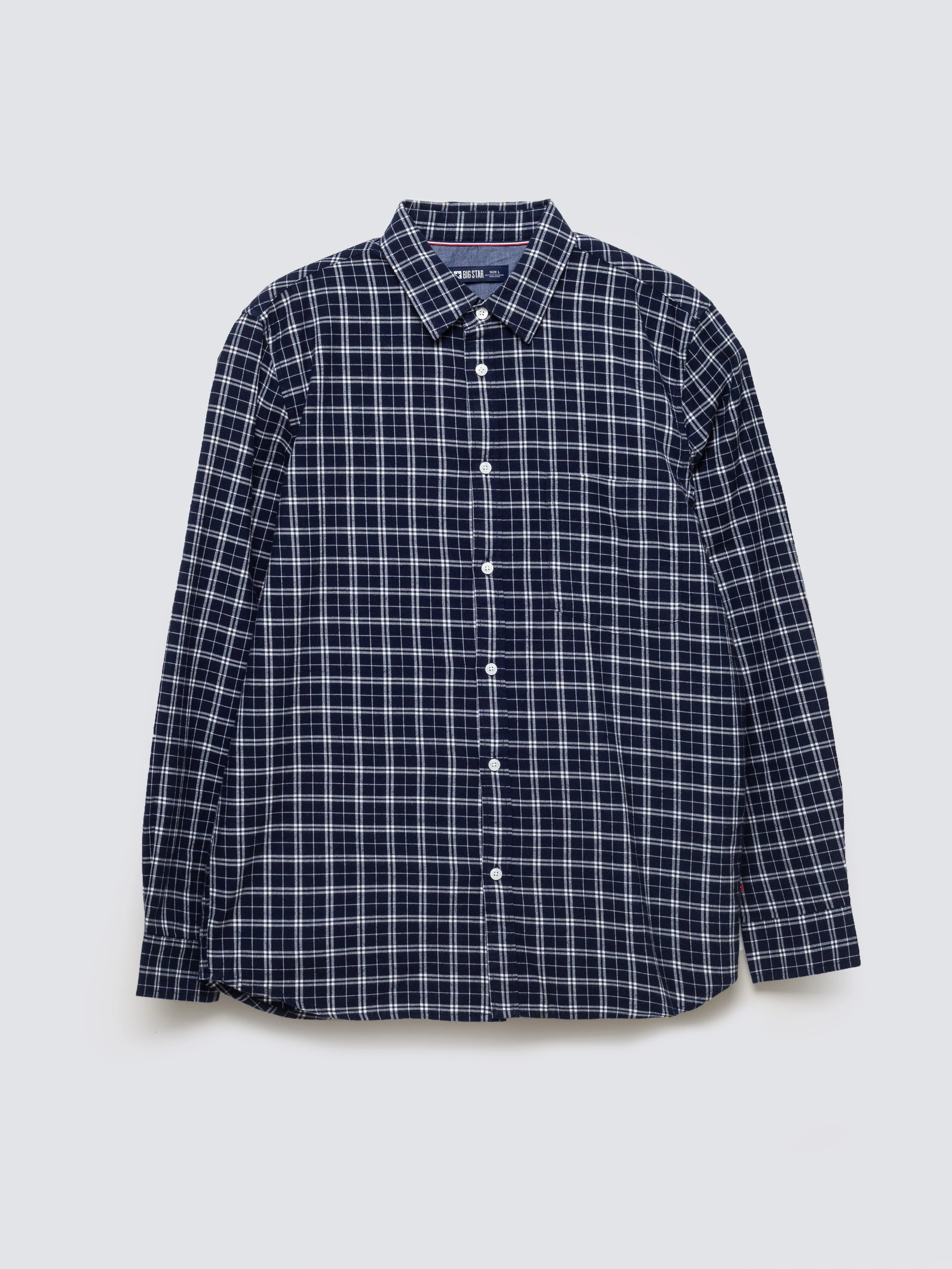 Koszula męska flanelowa w kratę granatowa Meridenisoni 403