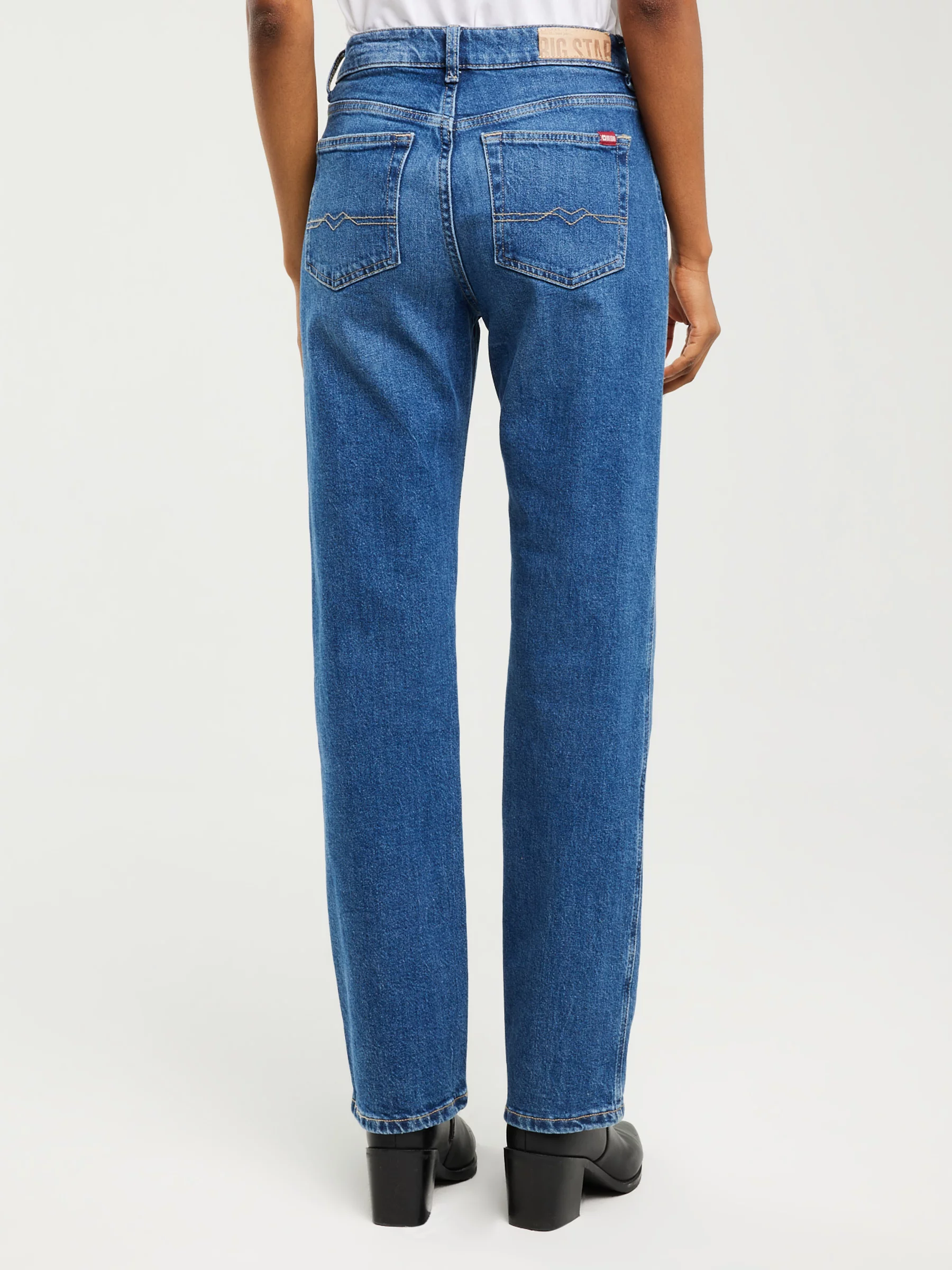 Jeansy damskie z prostą nogawką niebieskie Myrra 313