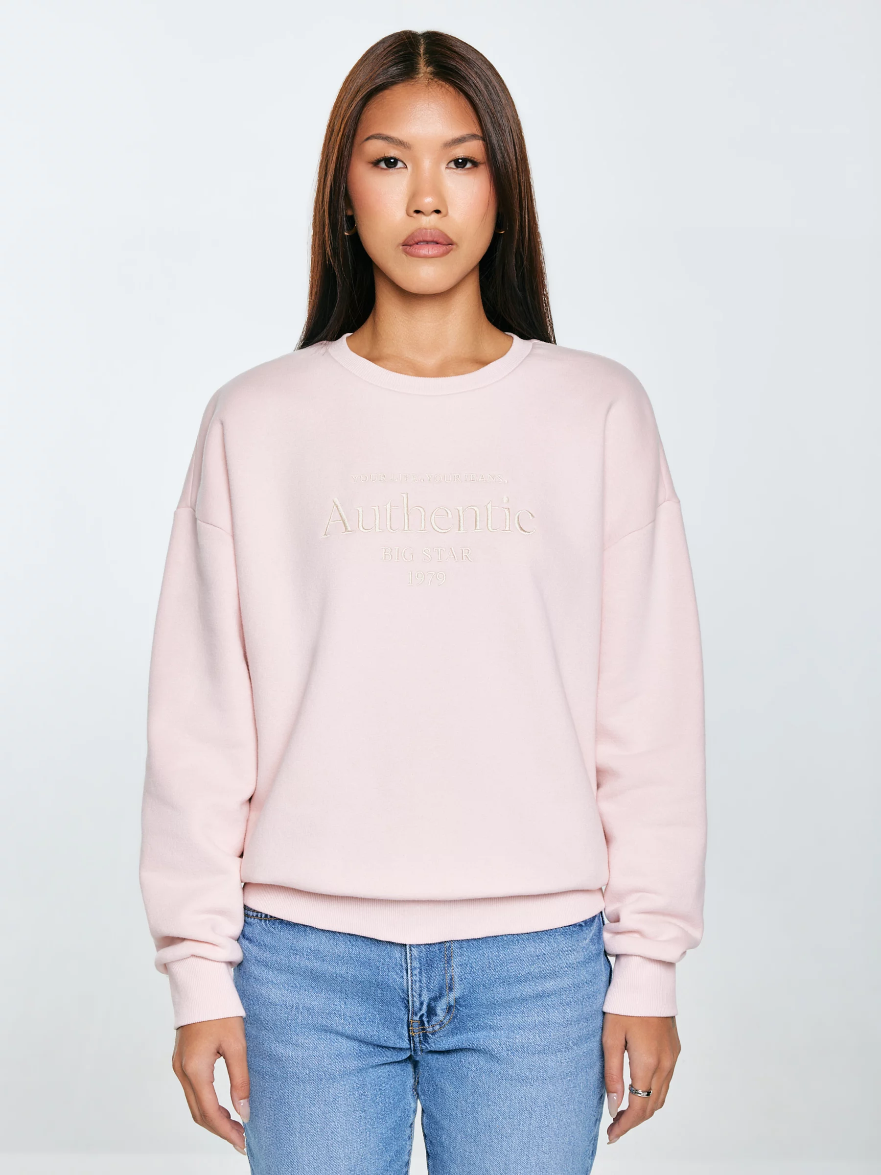 Bluza damska z haftem pudrowy róż Ellsa 600