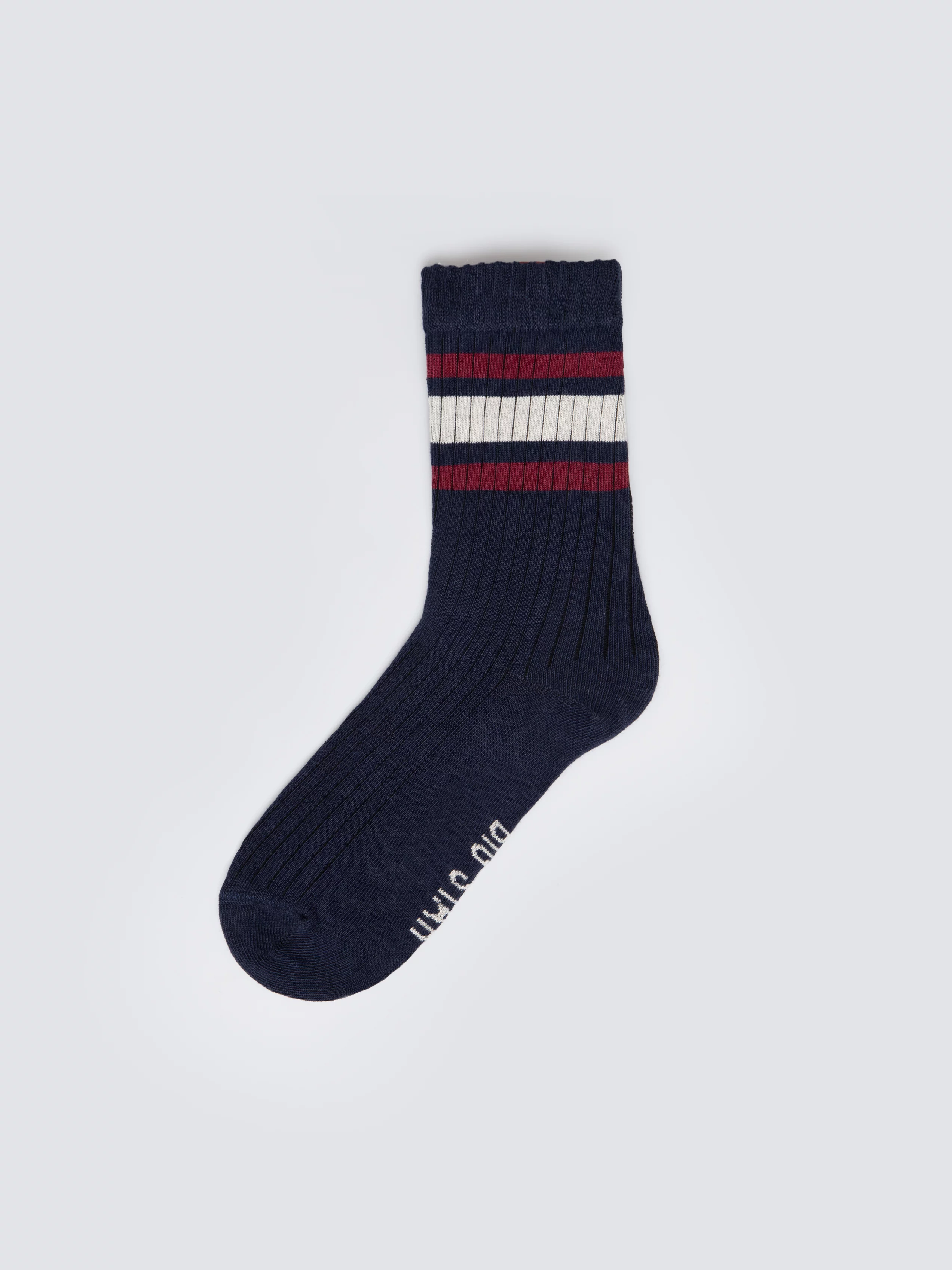 Skarpety chłopięce długie z paskami granatowe Rajan 604